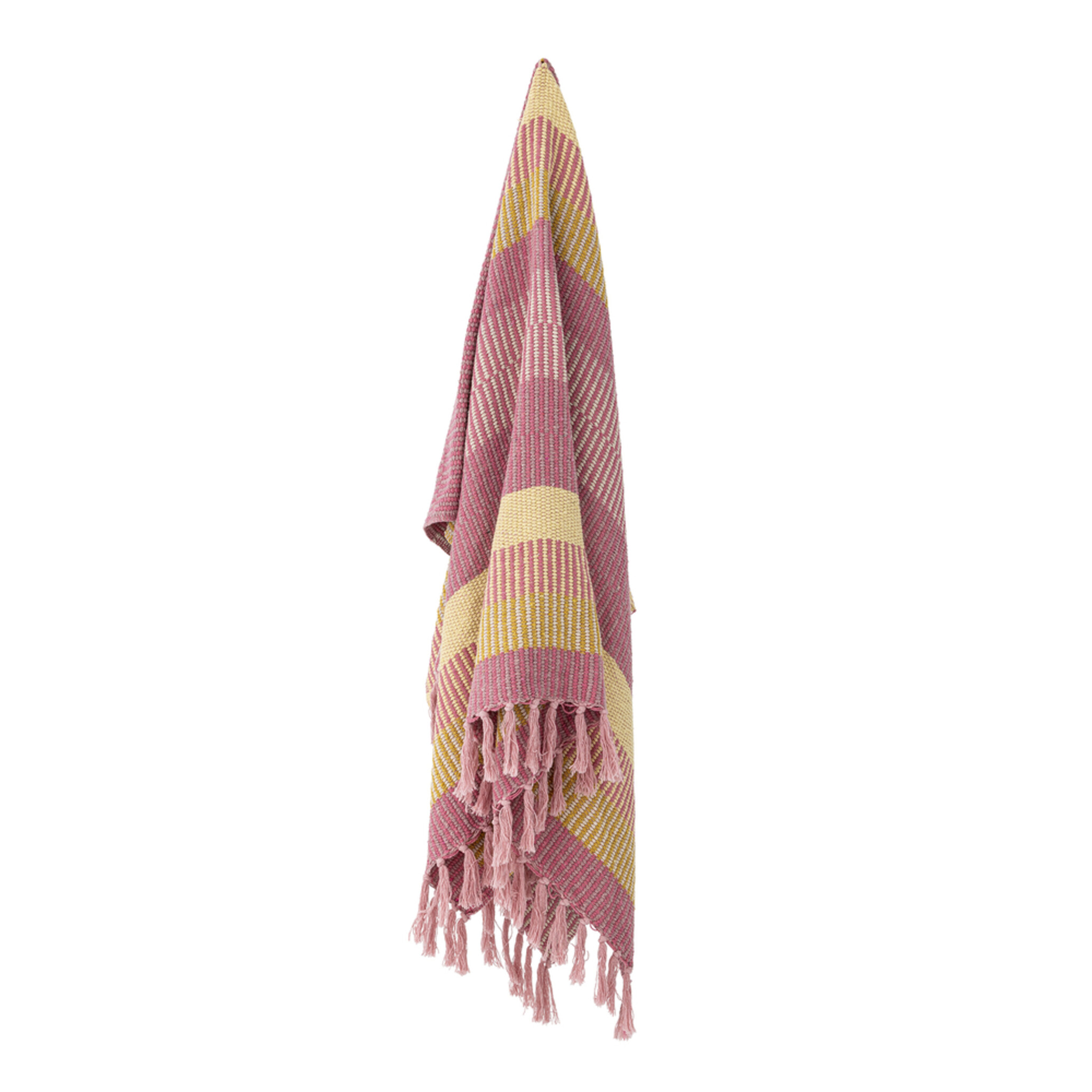 Decke Isnel aus recycelter Baumwolle, pink 