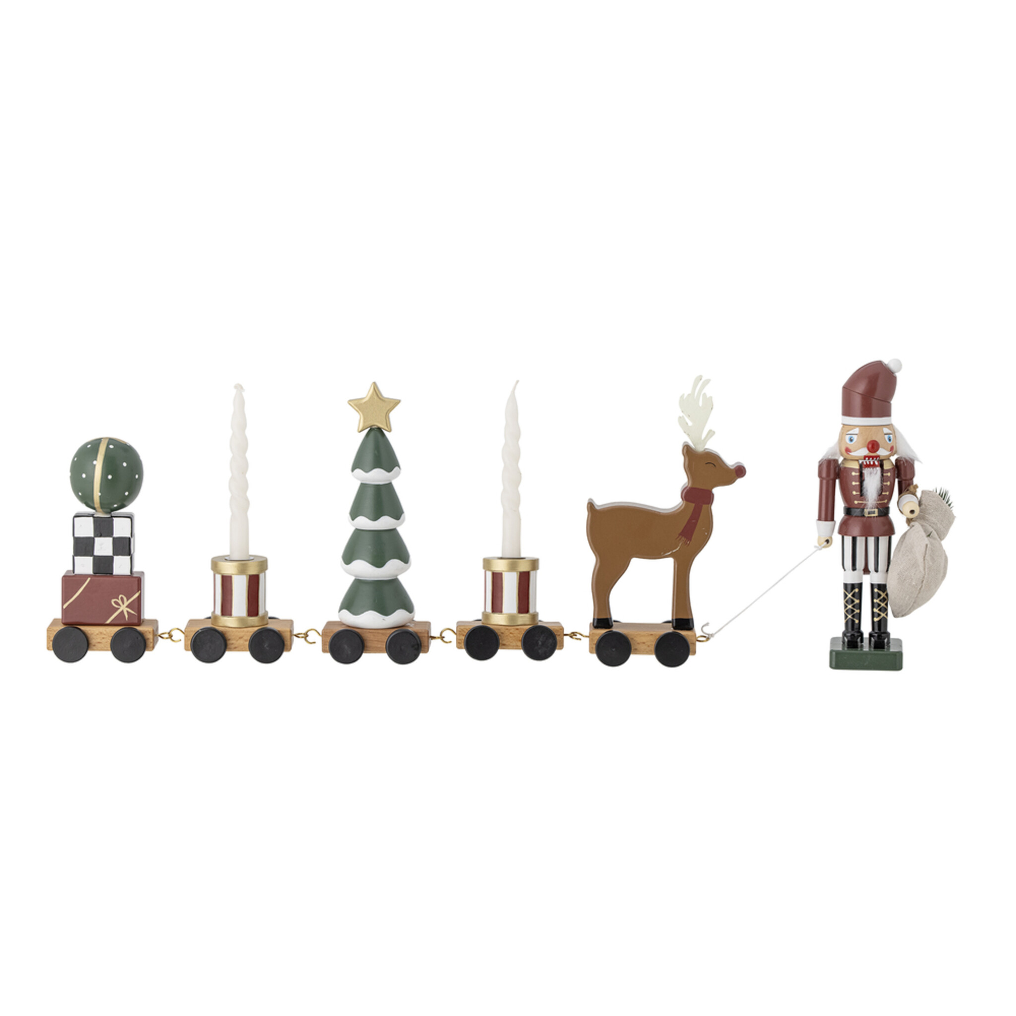 Weihnachtlicher Dekozug Vadim aus Holz, grün 