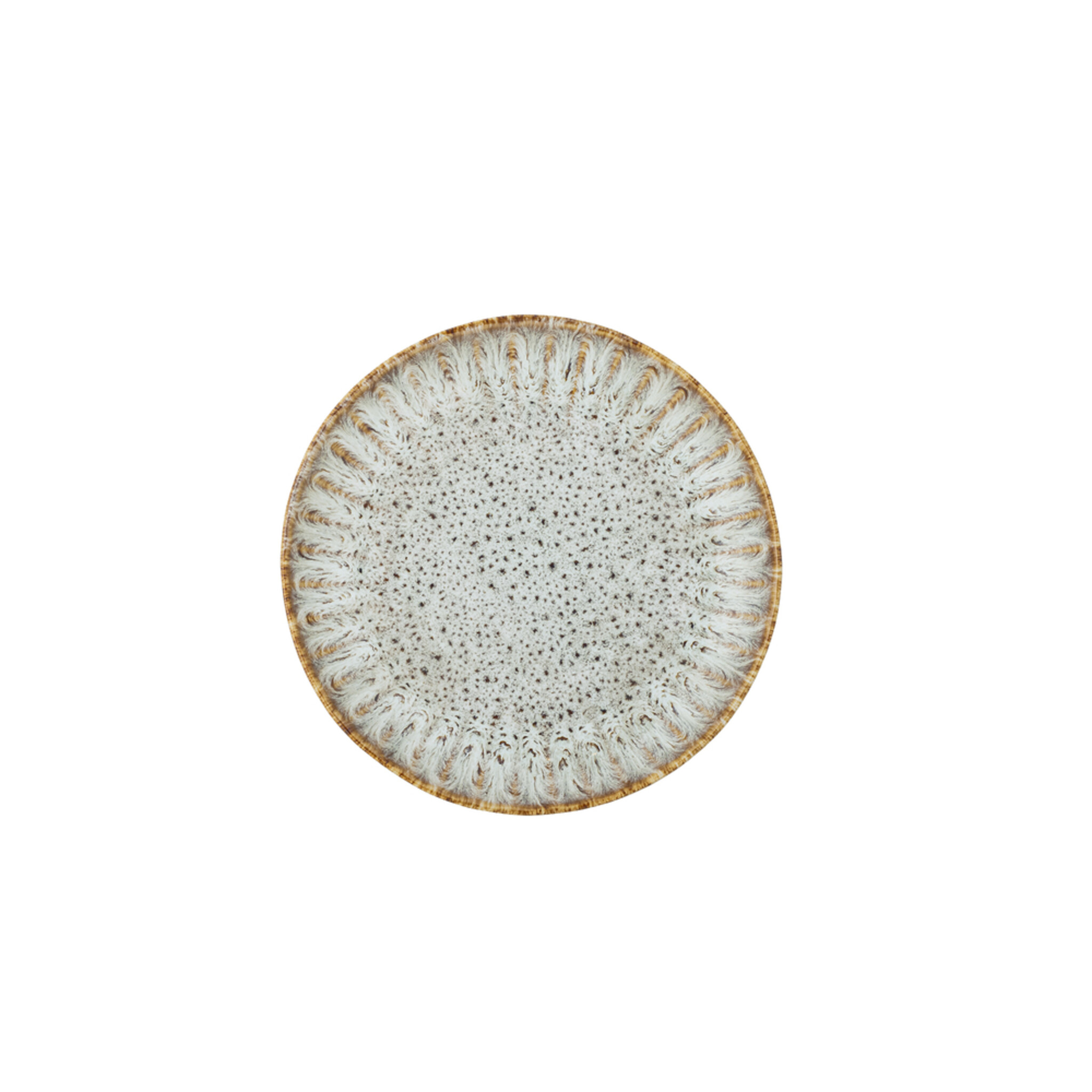 Fleur Dessert Teller aus Steingut, natur 