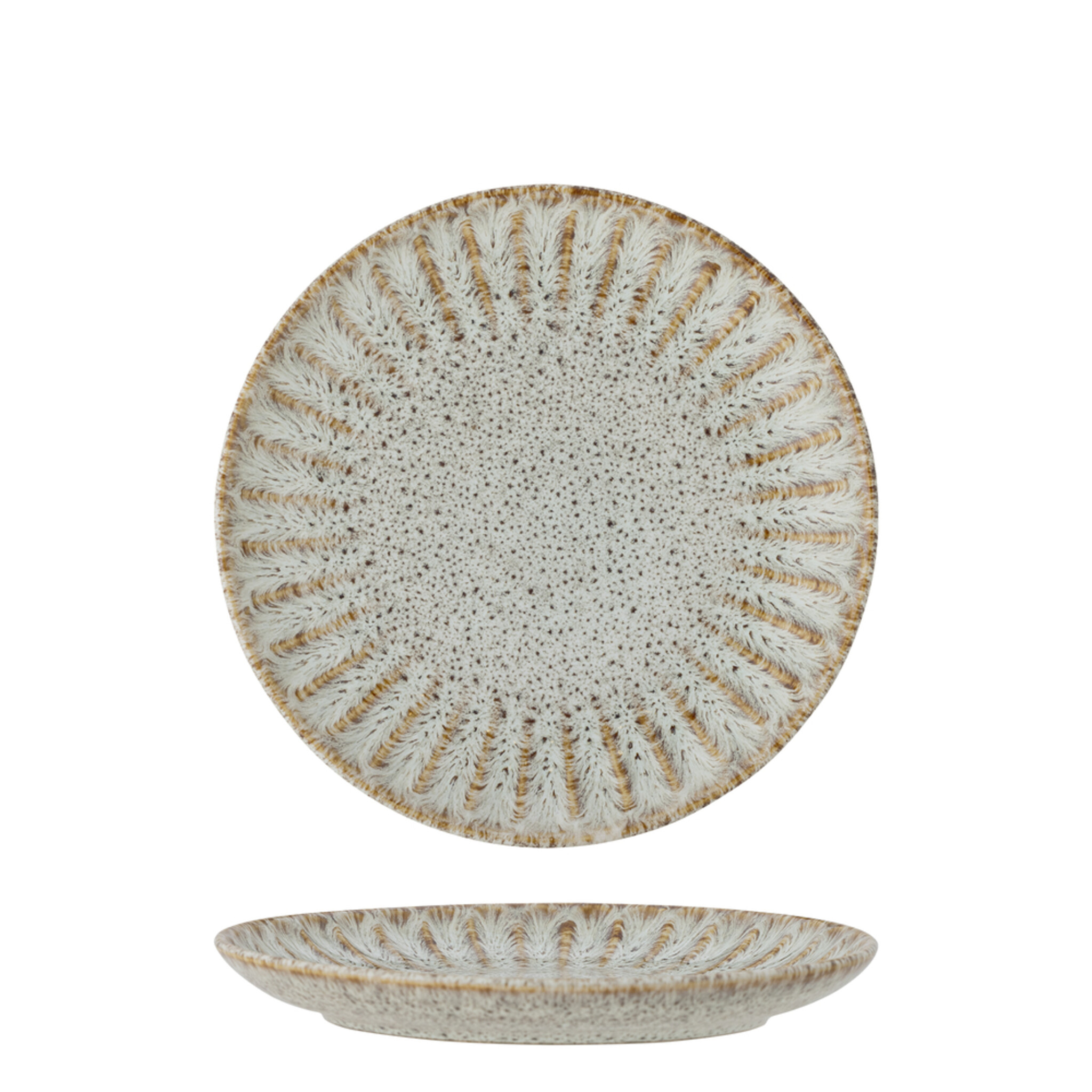 Fleur Frühstücksteller, Steingut, natur 