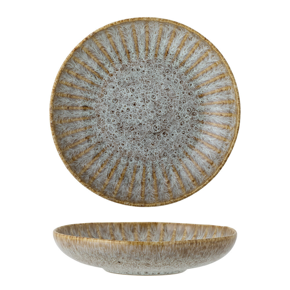 Fleur Nudelteller, Natur, Steingut, blau Ø 22xH5 cm