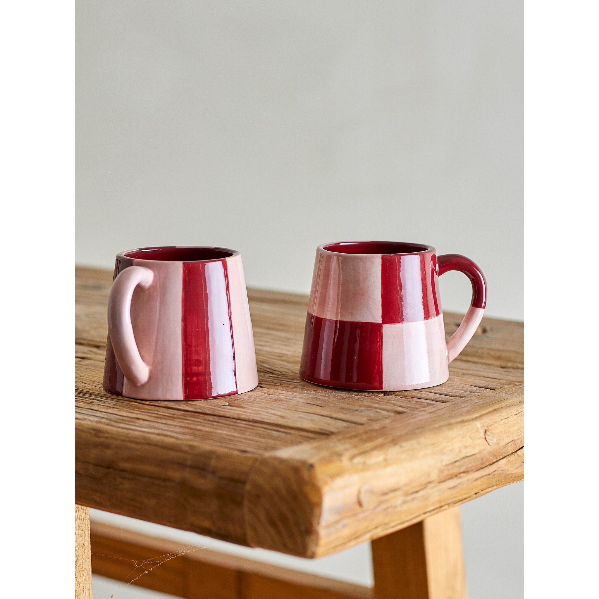 Bloomingville Floki Becher Grün aus Steingut – Handbemaltes 4er Set,  