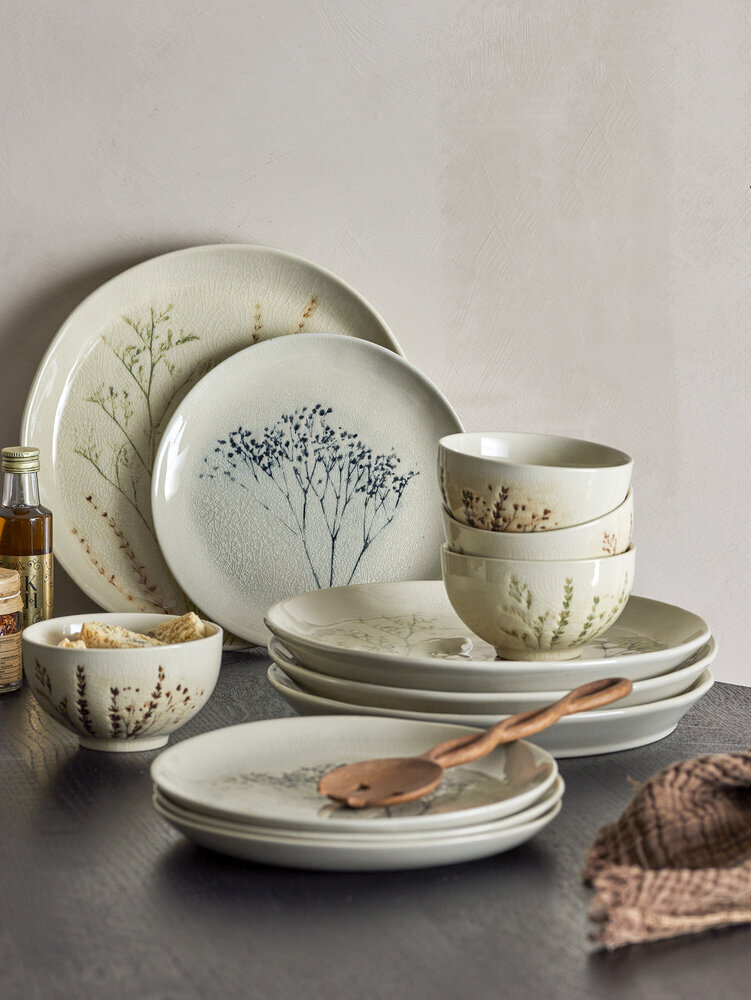 Geschirr-Set Bea, Steingut, natur 