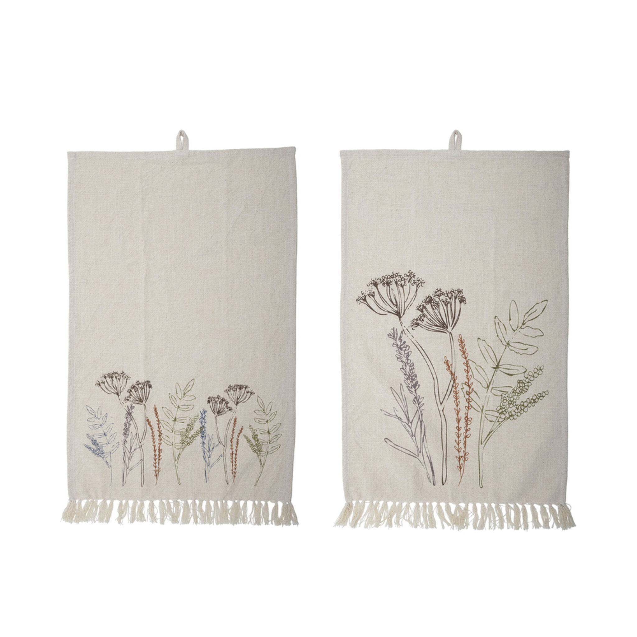 Bloomingville Geschirrhandtuch Set Bea aus Baumwolle, nature 