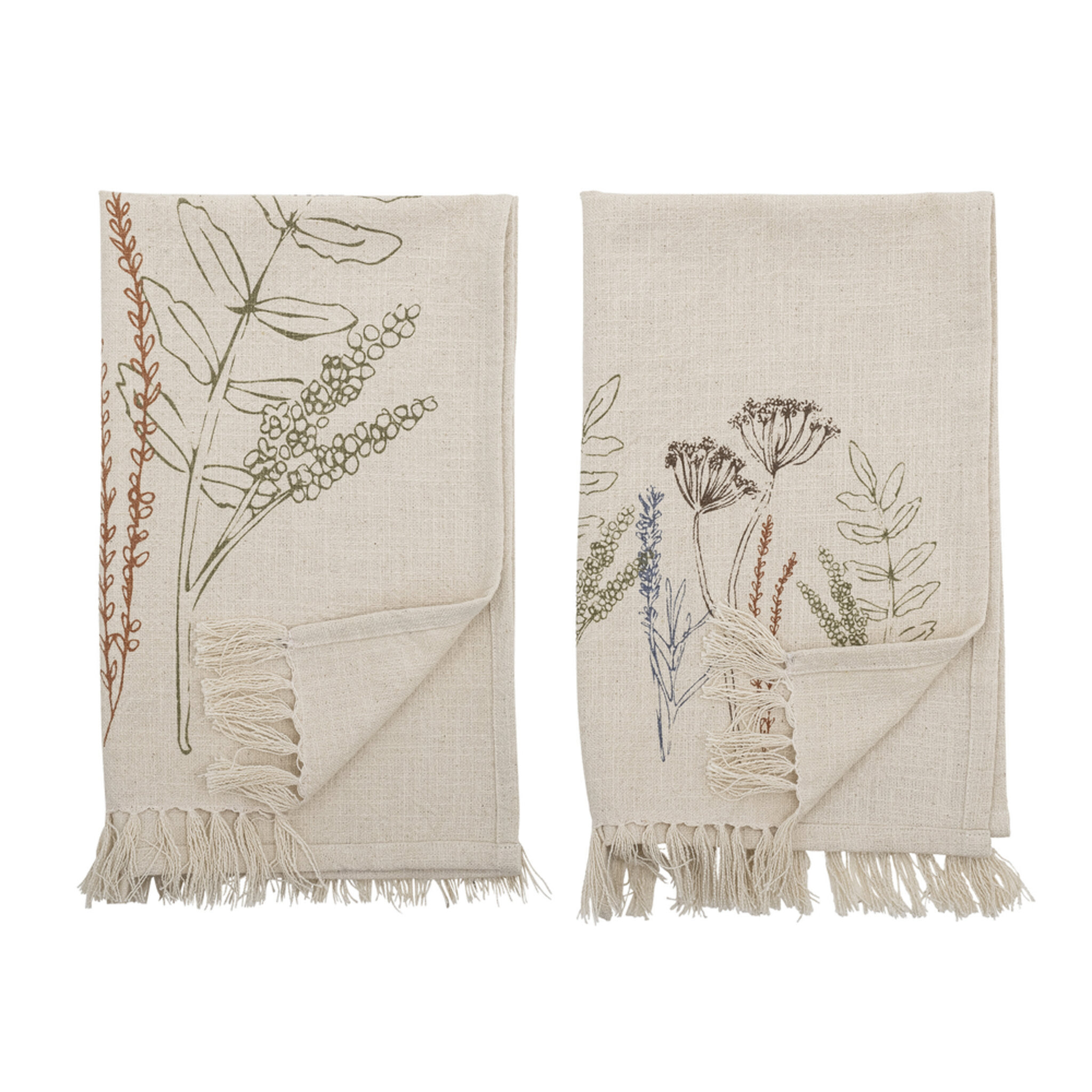 Bloomingville Geschirrhandtuch Set Bea aus Baumwolle, nature 