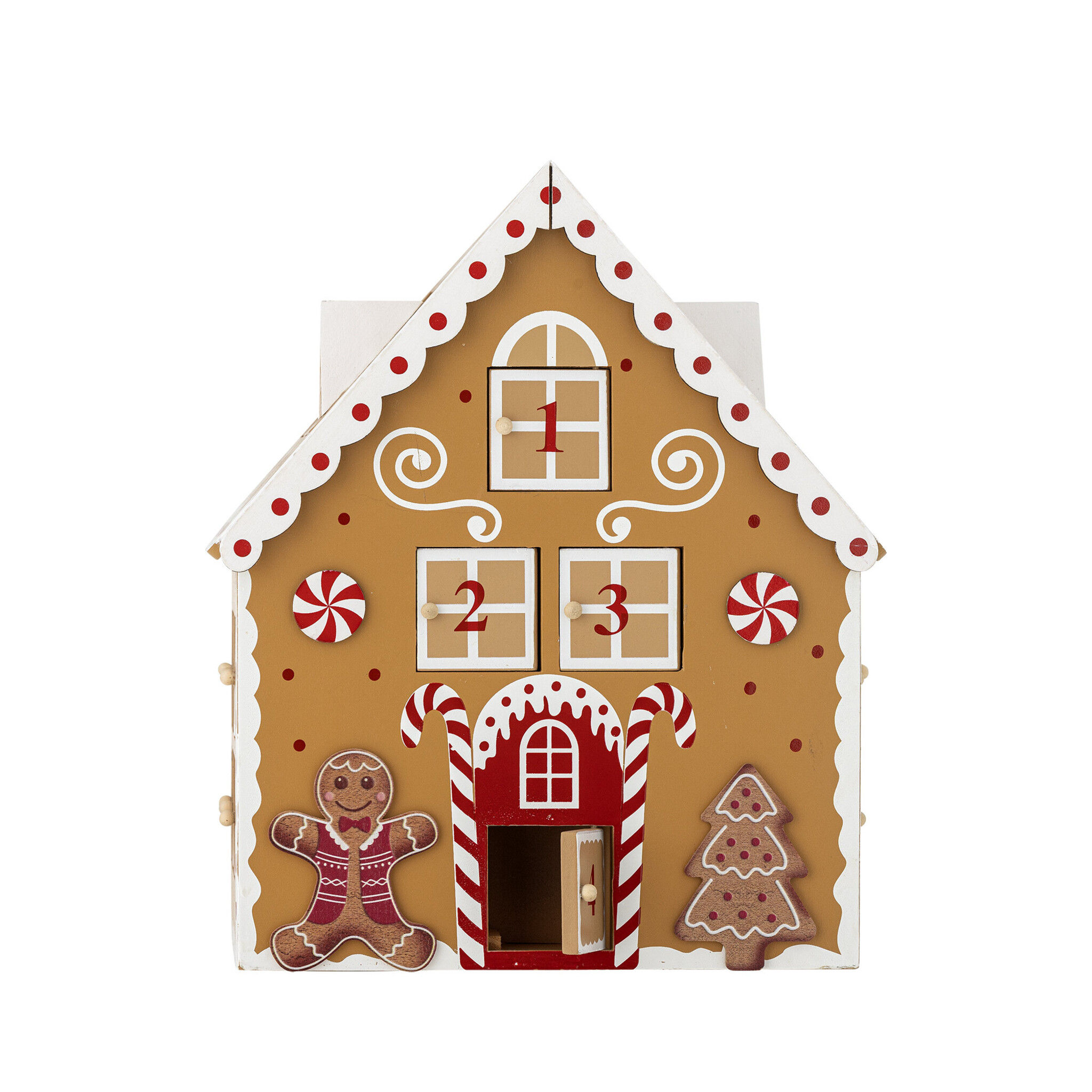 Adventskalender Ginnie aus MDF, Braun, braun 