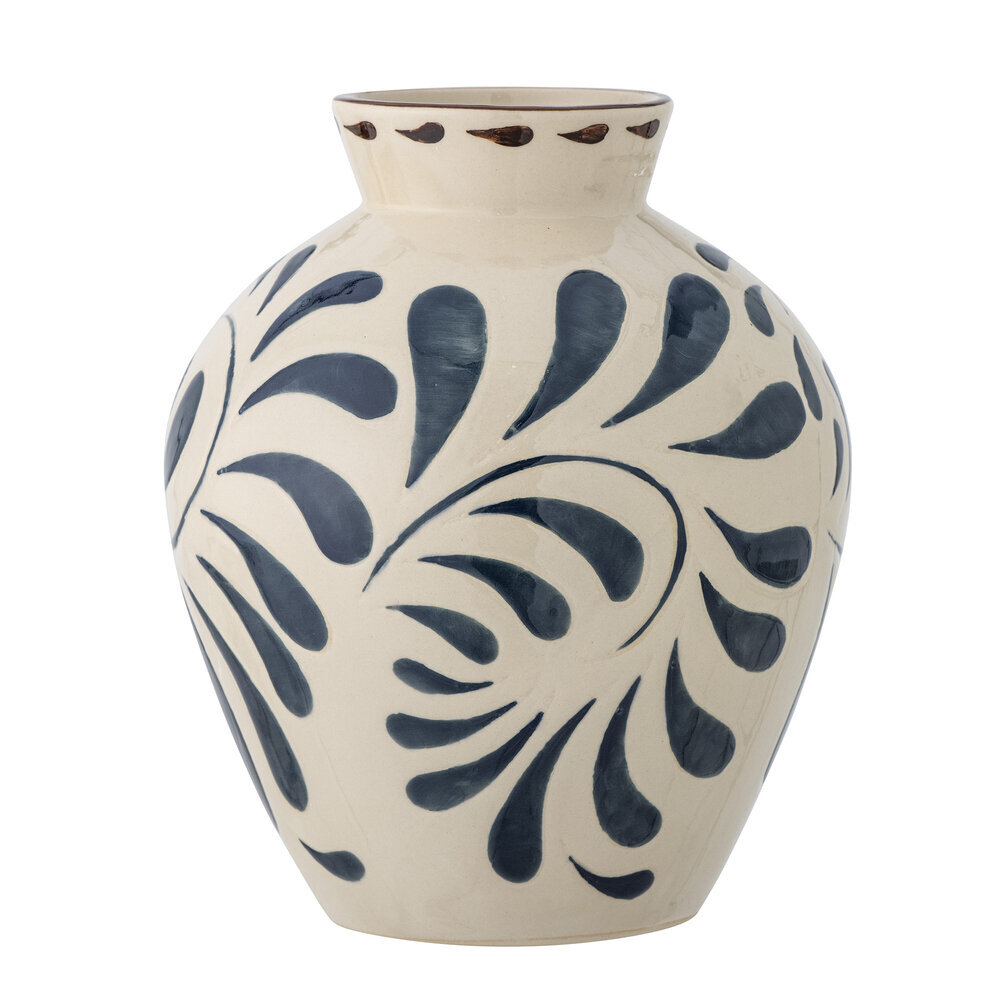 Heikki Vase blau, Steingut, blau Ø 20 x H24 cm