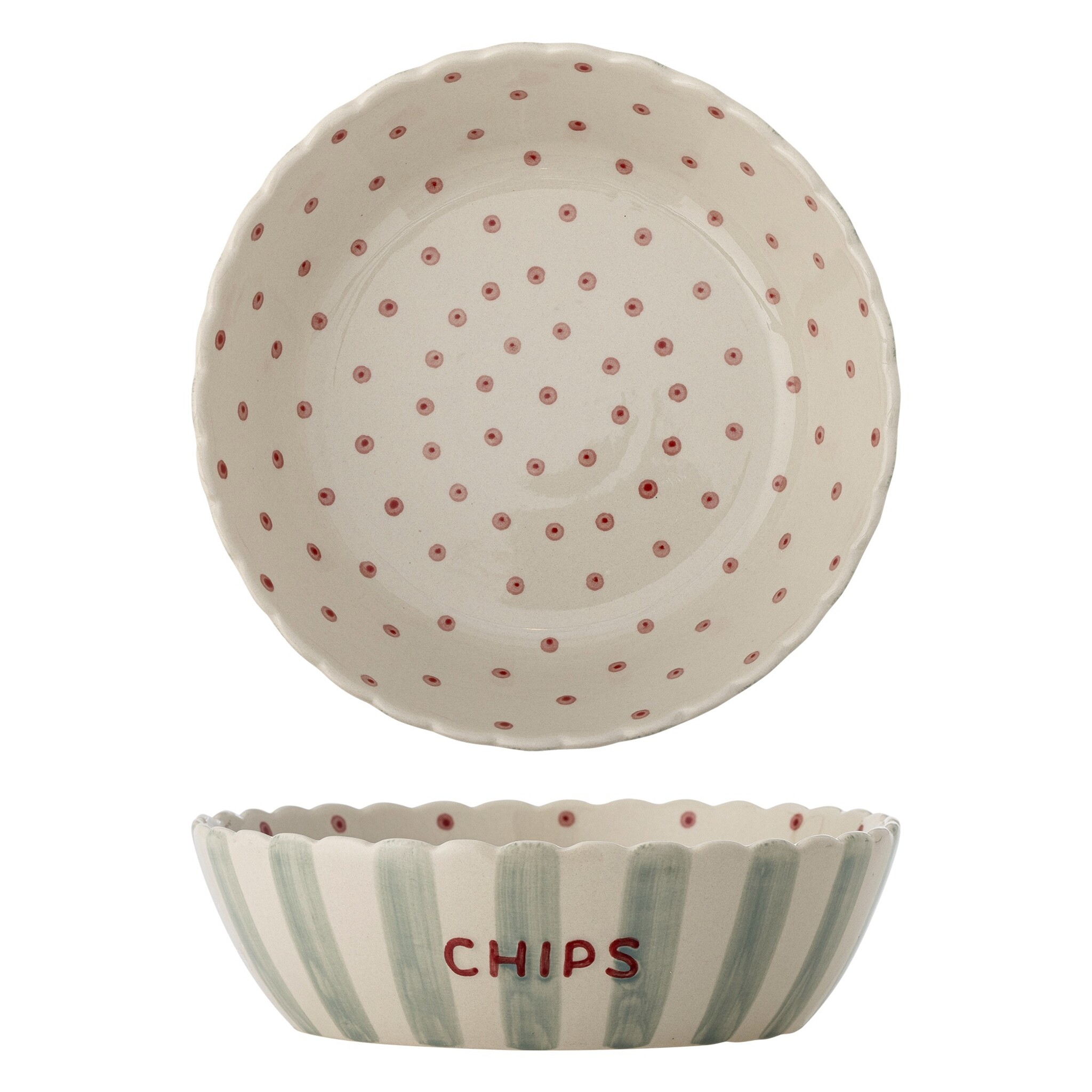 Bloomingville Hygge Chips-Schale aus Steingut, blau 