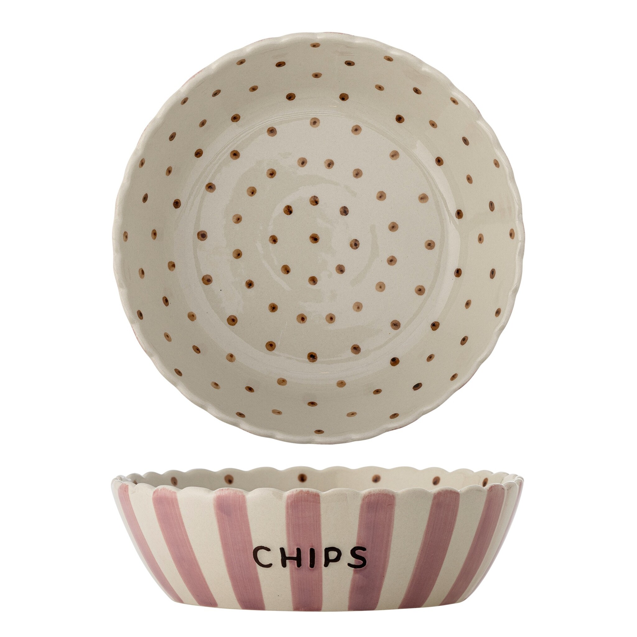 Bloomingville Hygge Chips-Schale aus Steingut, rose 