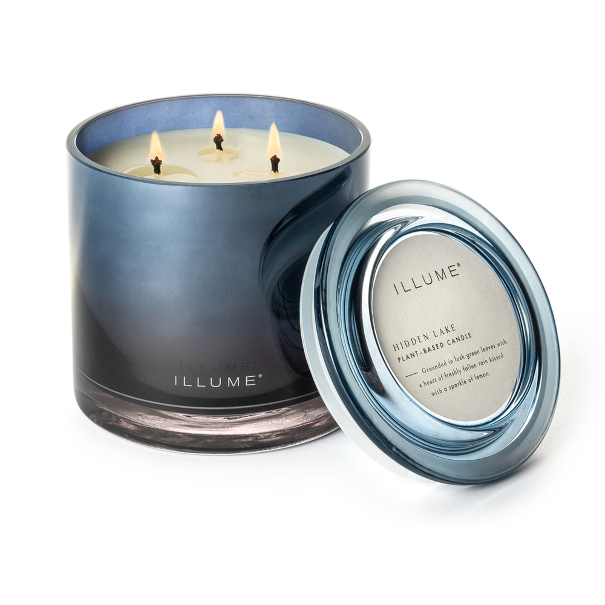 ILLUME Duftkerze XL Statement Glas, blau 