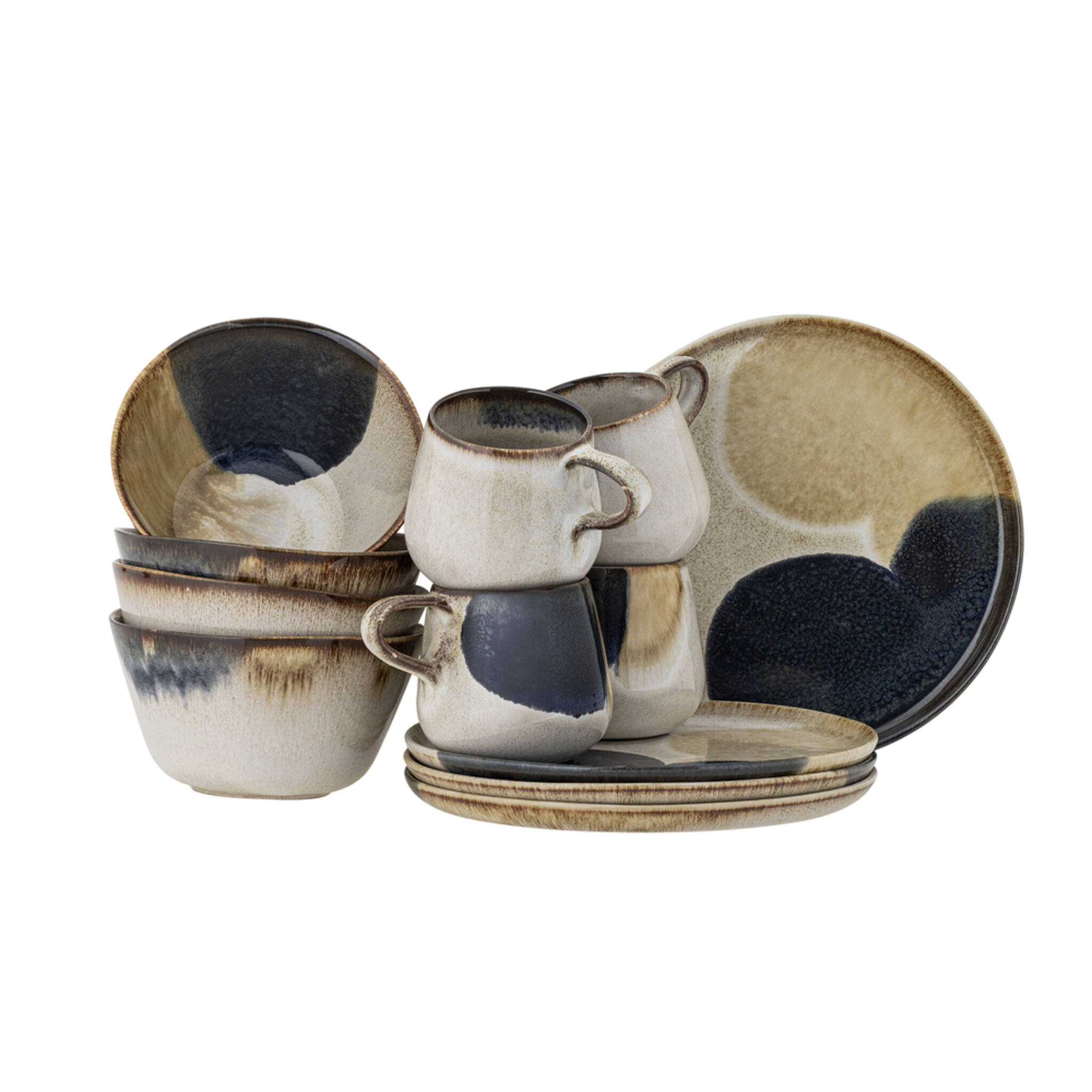 Jules Frühstück Set aus Steingut, grau 