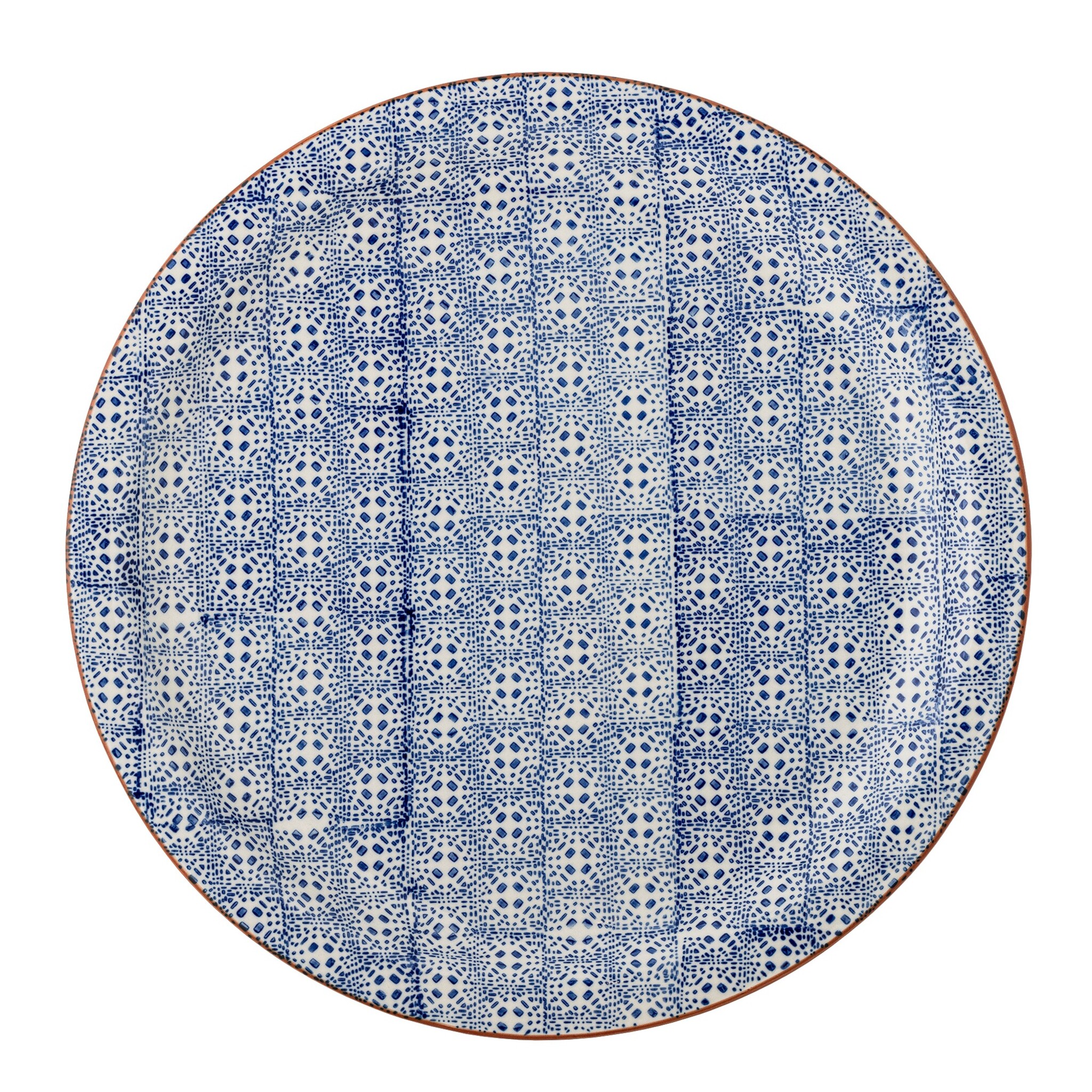 Bloomingville Karine Servierplatte Ø 35 cm aus blauem Steingut, blau 