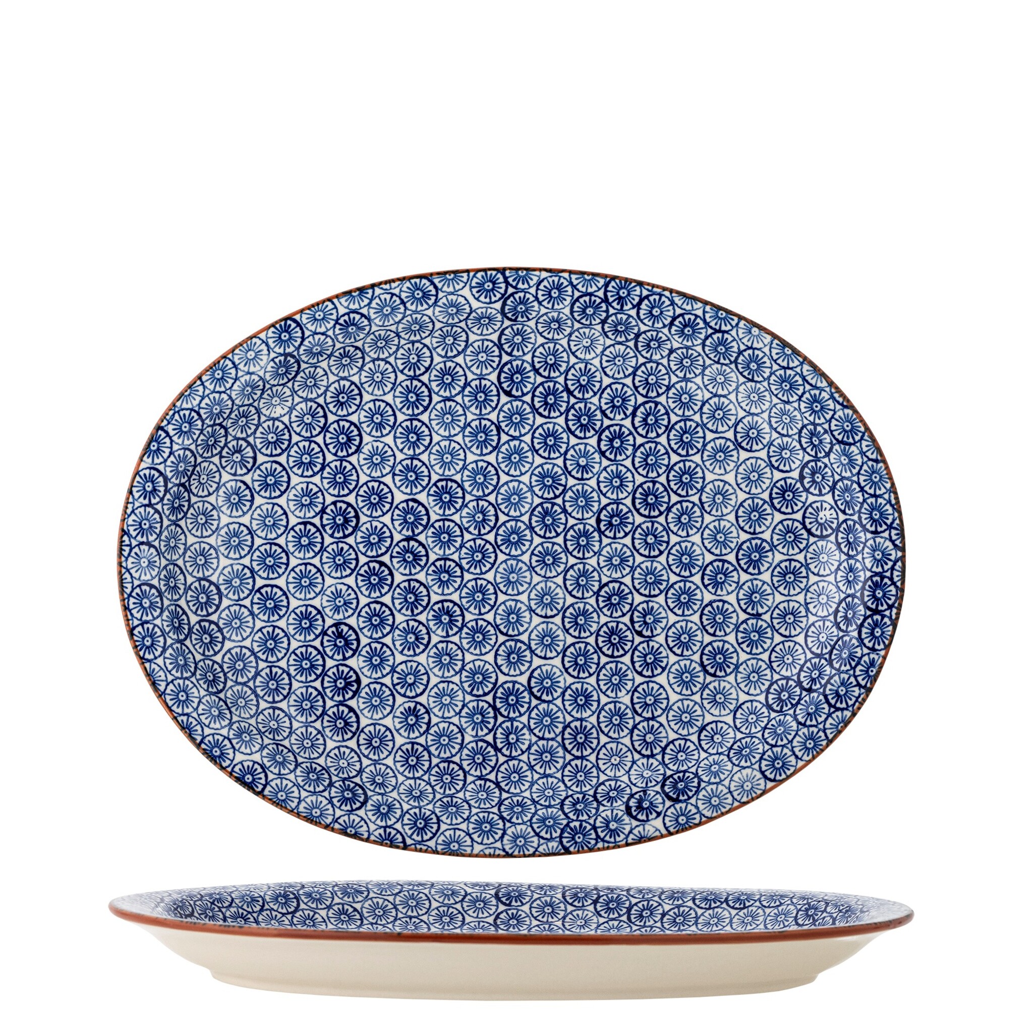 Bloomingville Karine Servierplatte Steingut, Blau, blau 