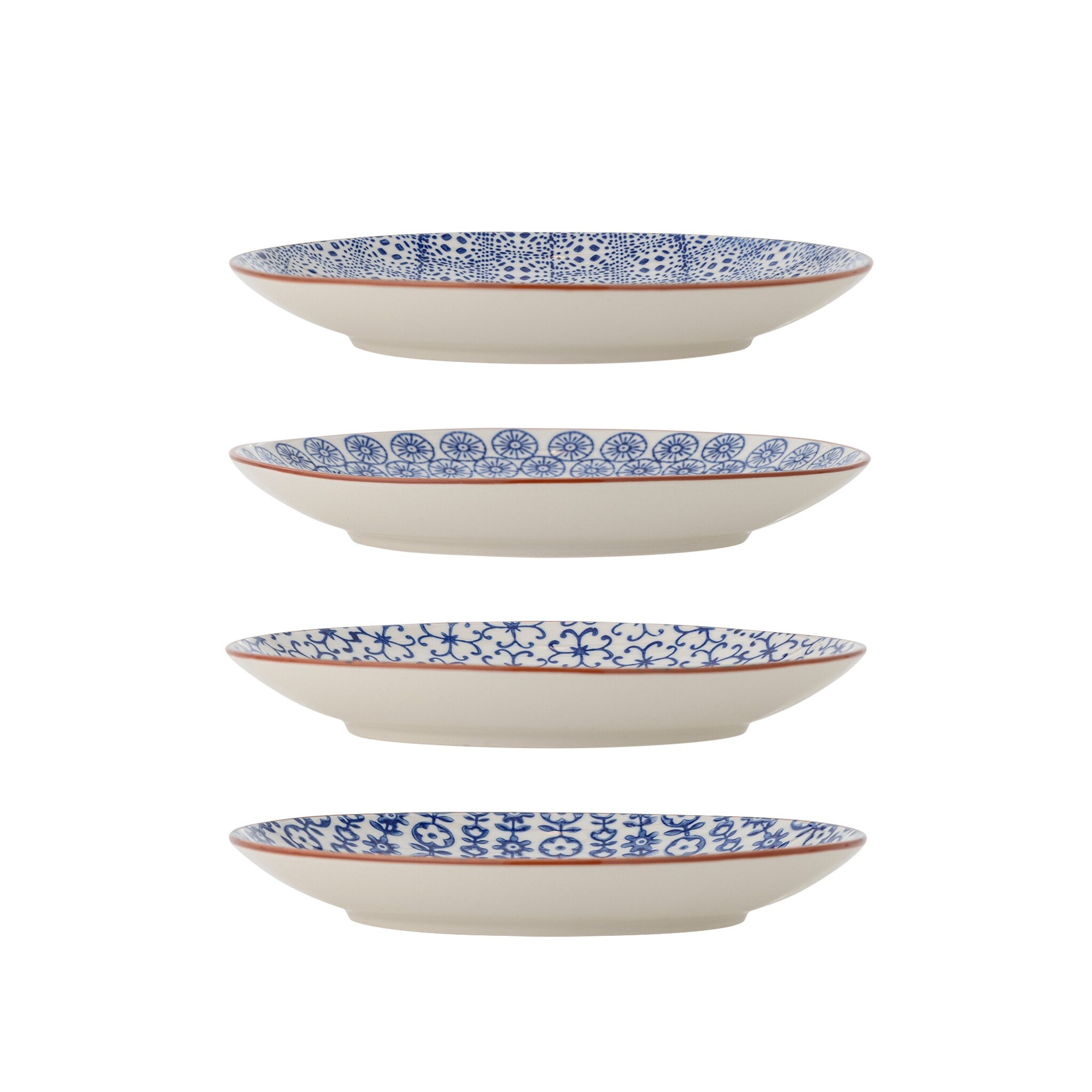 Bloomingville Karine Dessert-Teller-Set, Blau – Ø 20 cm, blau 