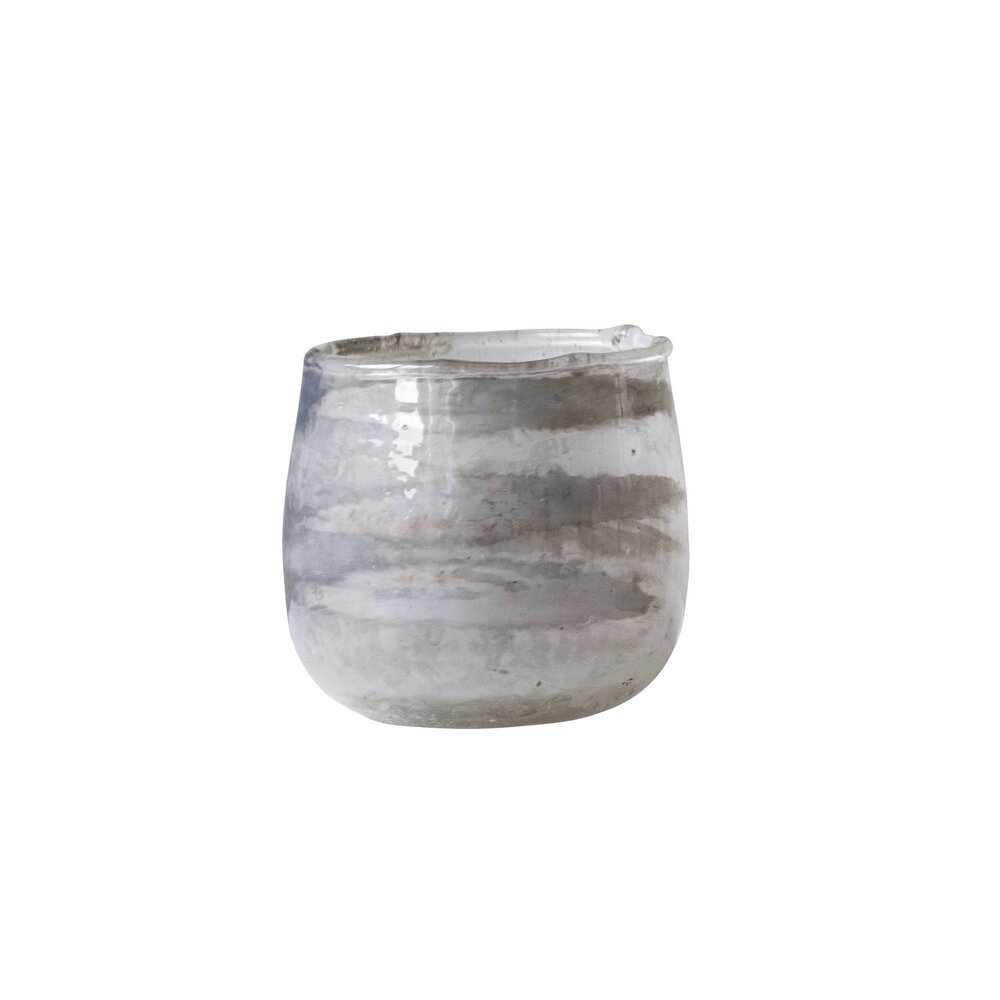 Kerzenglas Enaya, grau Ø7.5 x H6cm