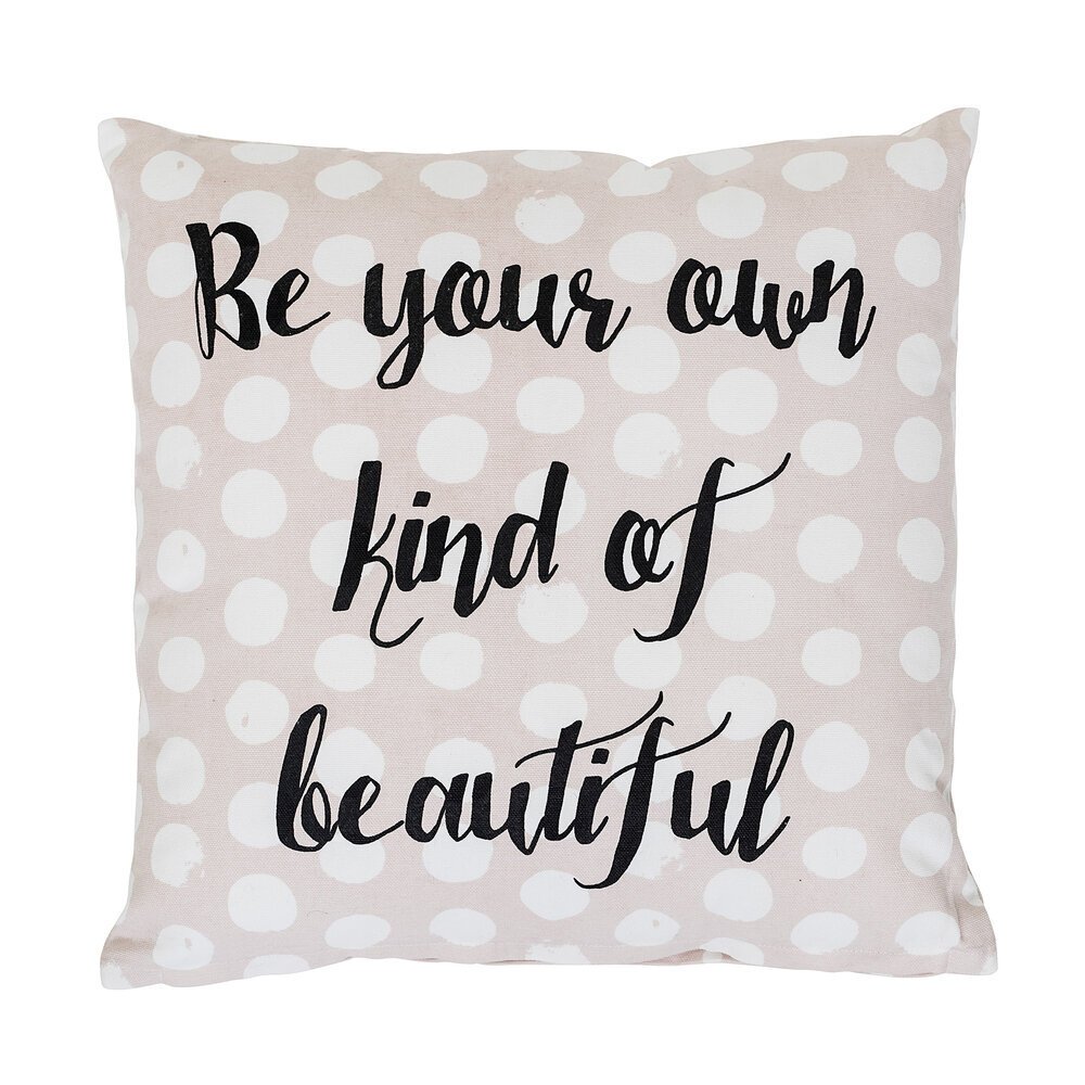 Kissen Phrase aus Baumwolle, rosa 