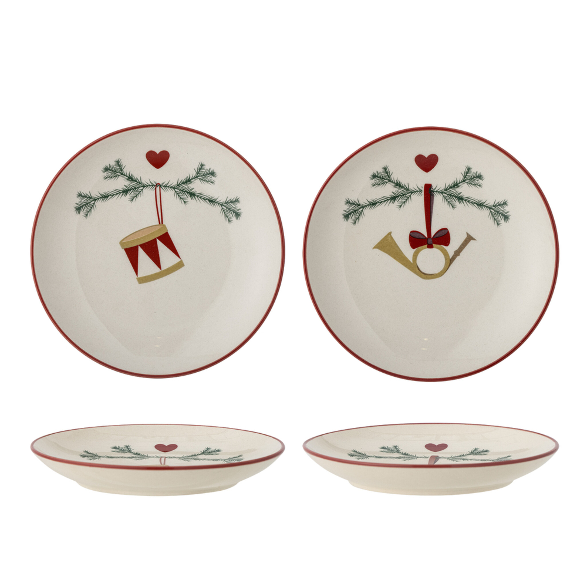 Kleine Weihnachtsteller Yule 2er, creme 