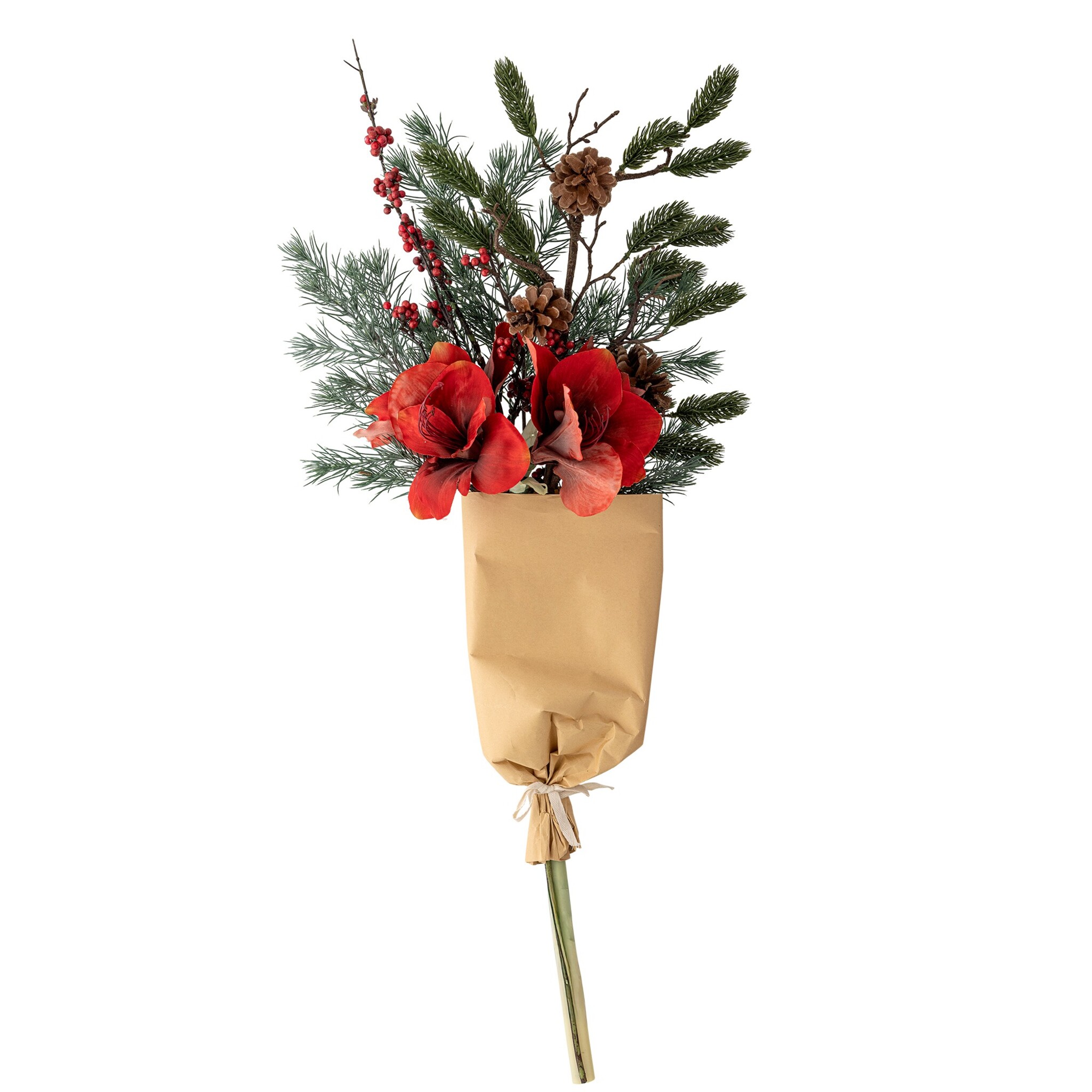 Bloomingville Künstlicher Blumenstrauß Rubia in Rot (Ø 45 cm), rot 