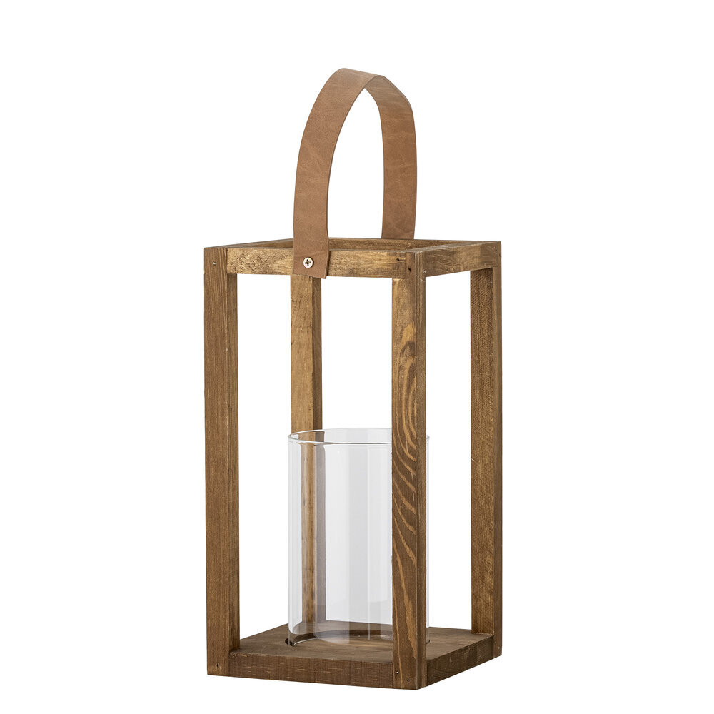 Laterne mit Glas Lyra, Kiefer, natur L16xH30xB16 cm