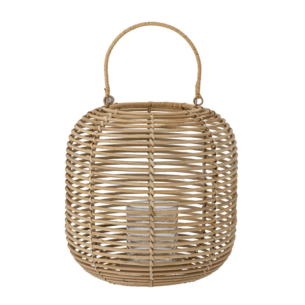 Laterne Nei mit Glas, Rattan, natur Ø 25xH35 cm