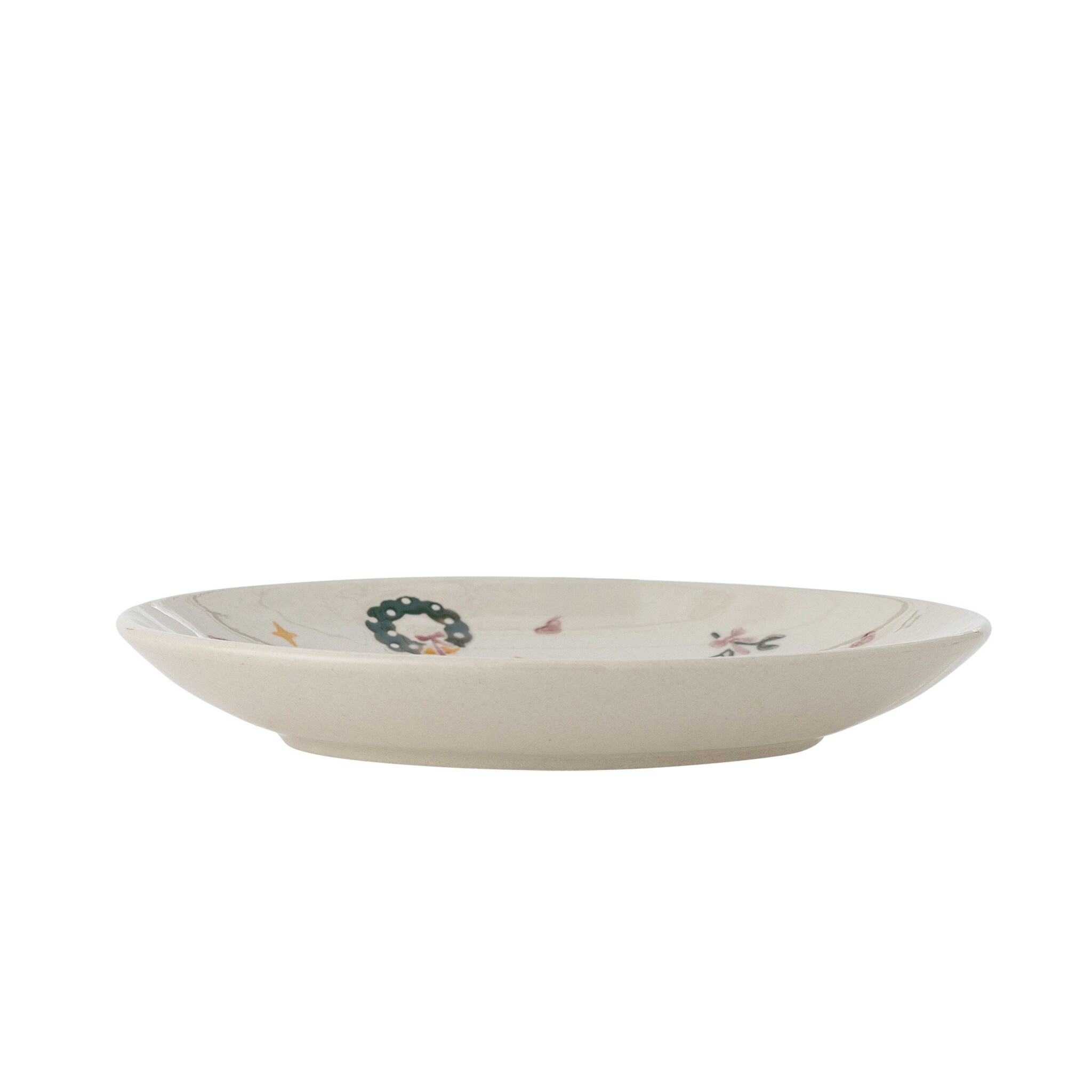 Bloomingville Mary Teller 4er-Set Weihnachten Steingut Ø 16 cm, creme 