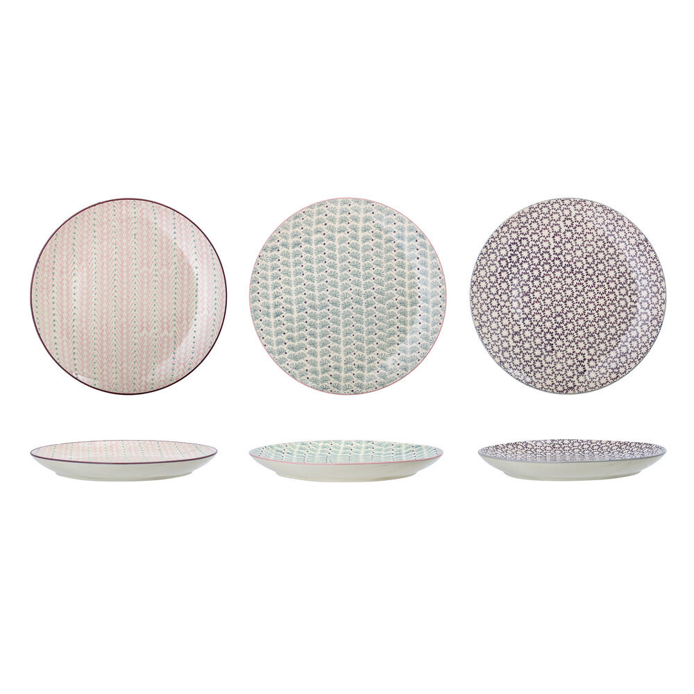 Maya Teller groß, Violett, Steingut 3er-Set, purple 