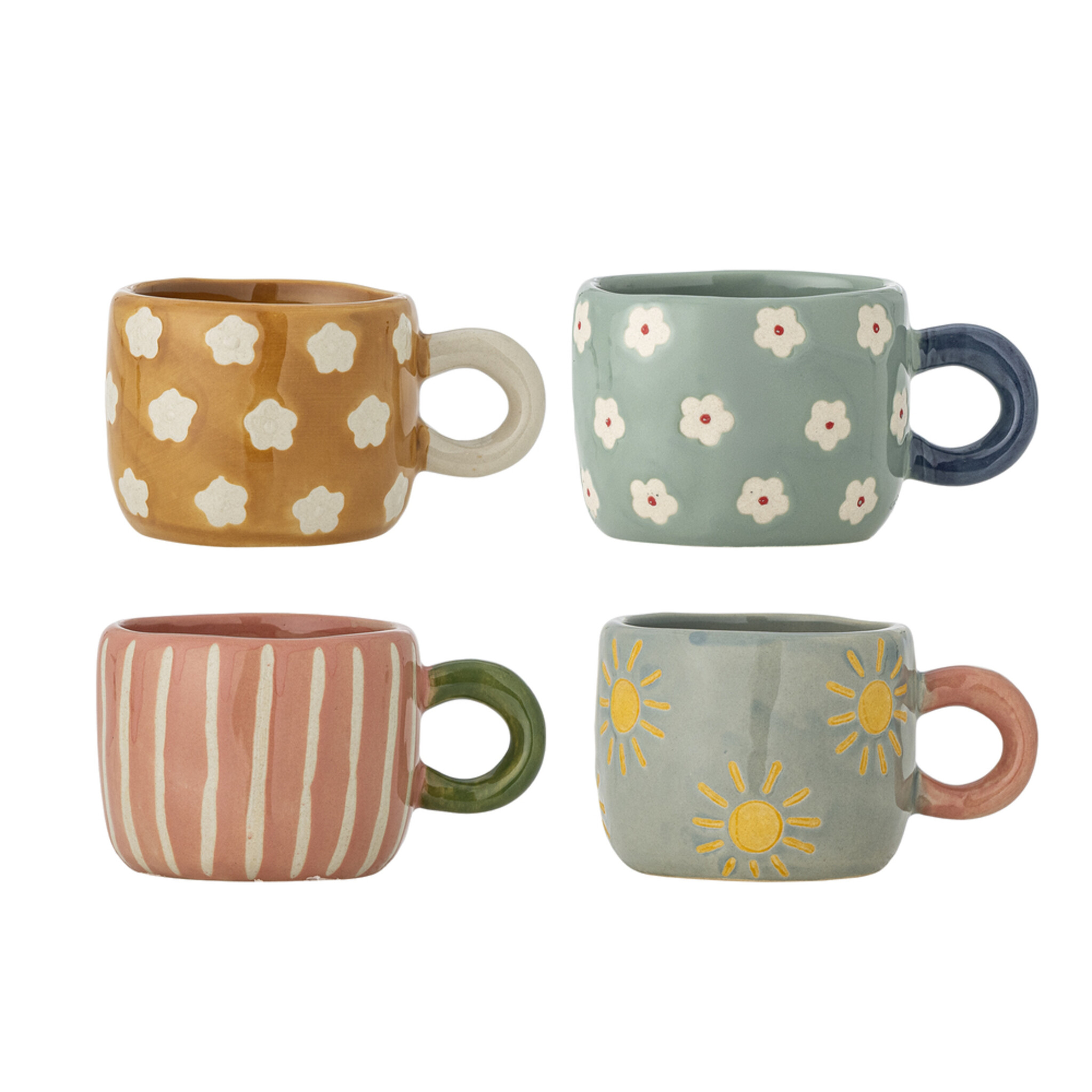 Nini Tasse aus Steingut, 4er Multipack, diverse 