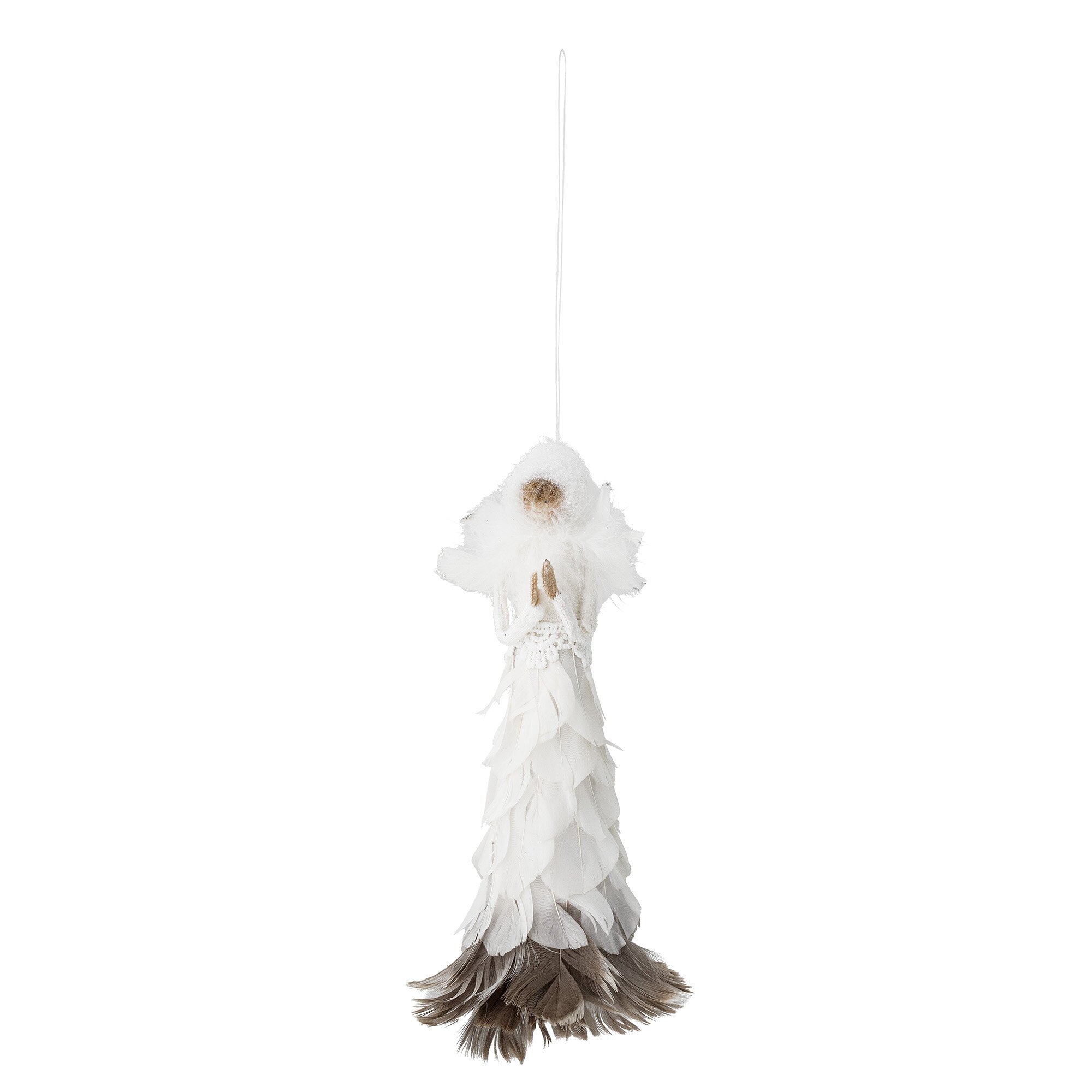 Ornament Jannet aus Federn, weiss 