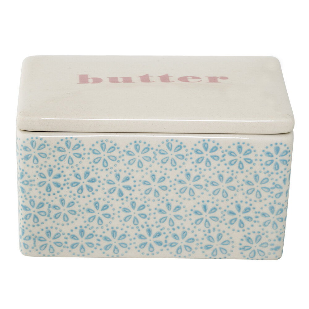 Patrizia Butterdose, Steingut, blau 
