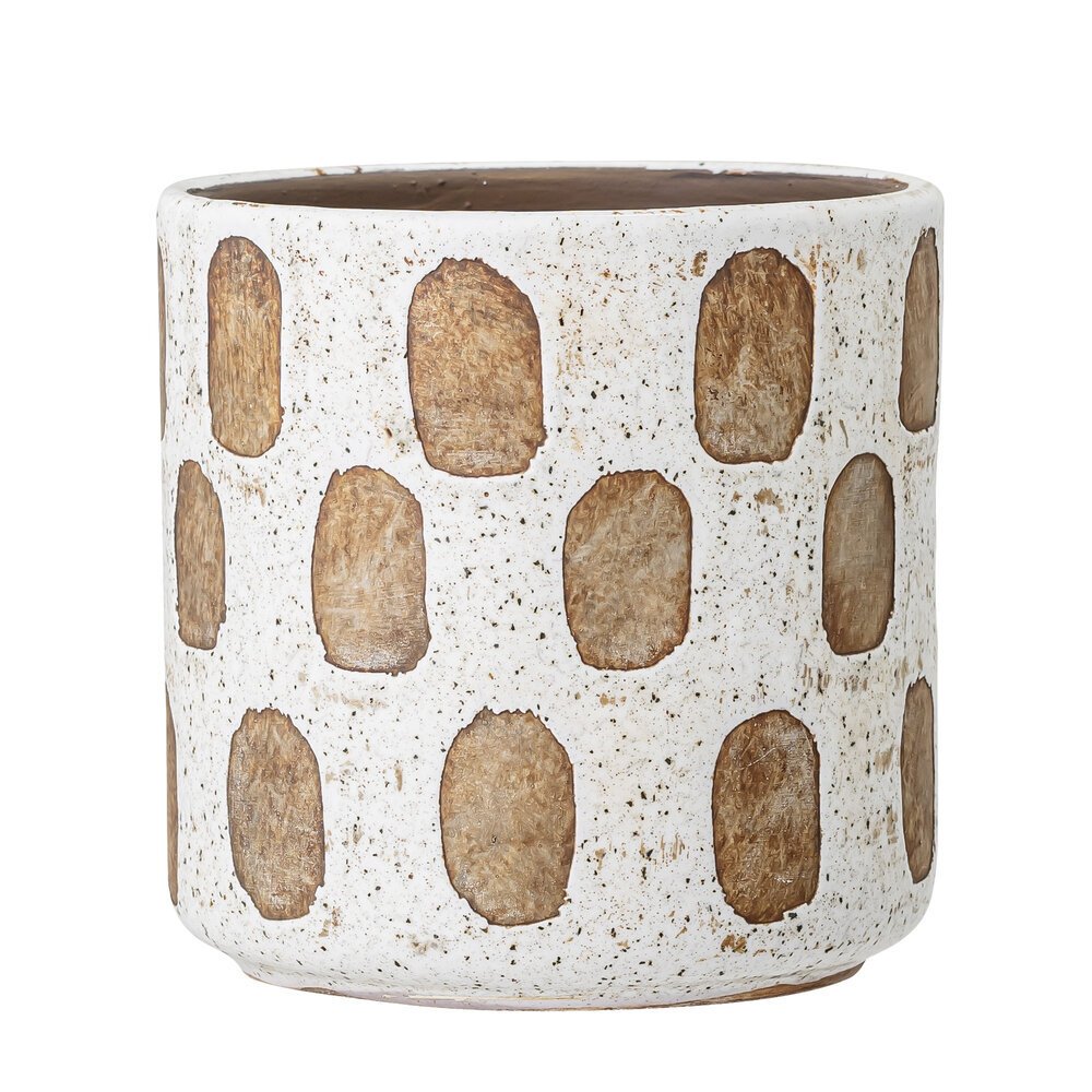 Pflanztopf Avo weiss aus Terrakotta,  