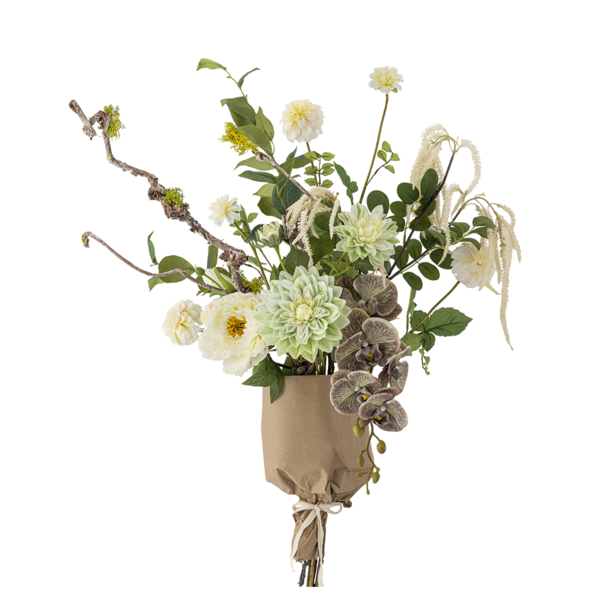 Rise Blumenstrauß, Weiß, Künstliche Blumen, weiss 