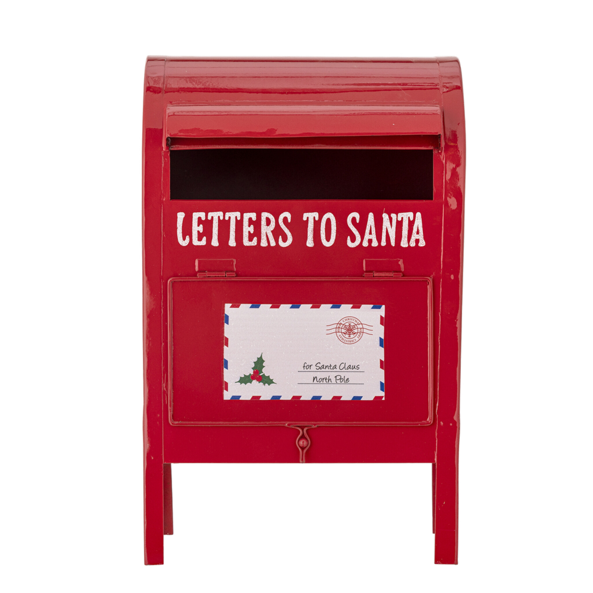 Santas Briefkasten Deko Metall, rot 