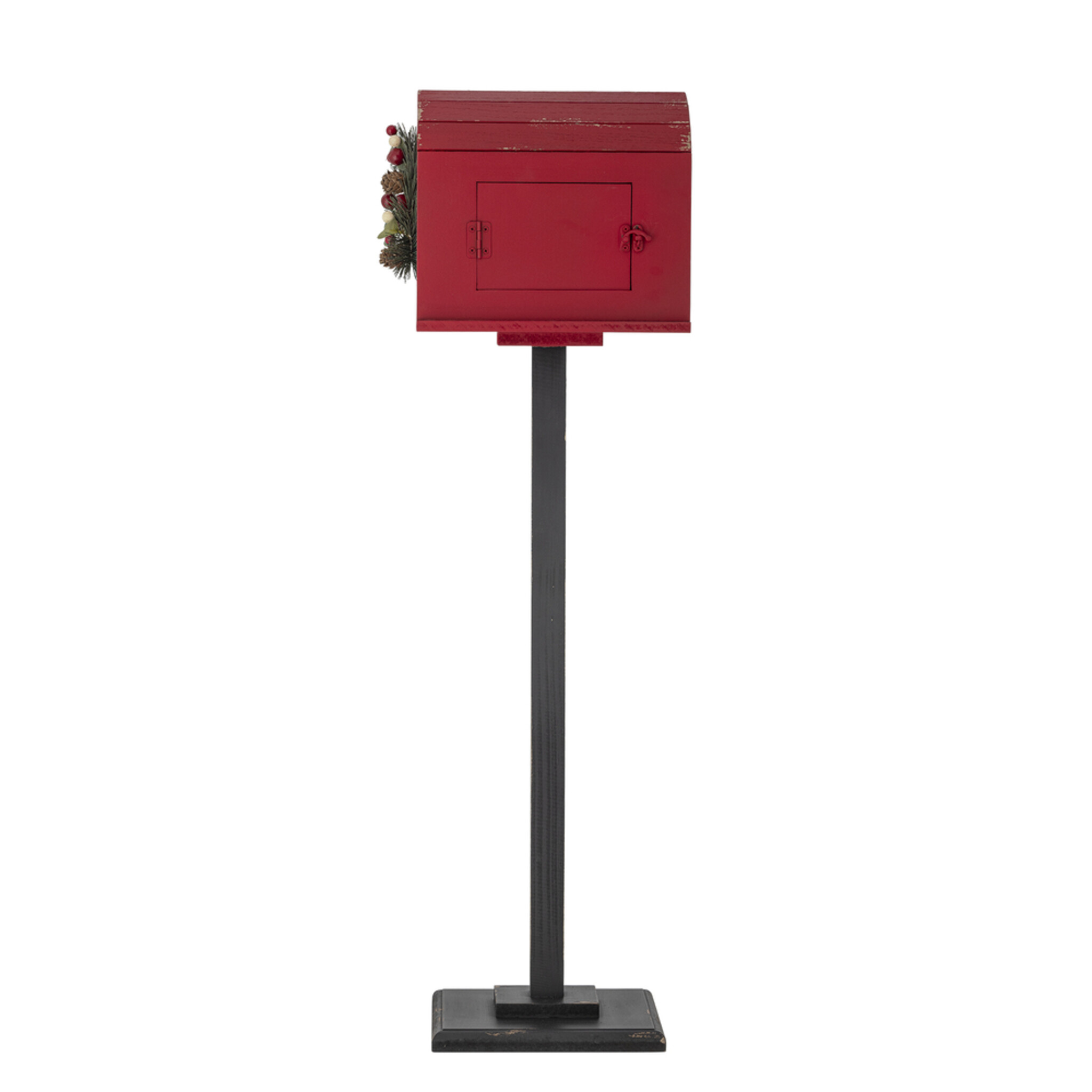 Santas Briefkasten Deko mit Standfuß, rot 