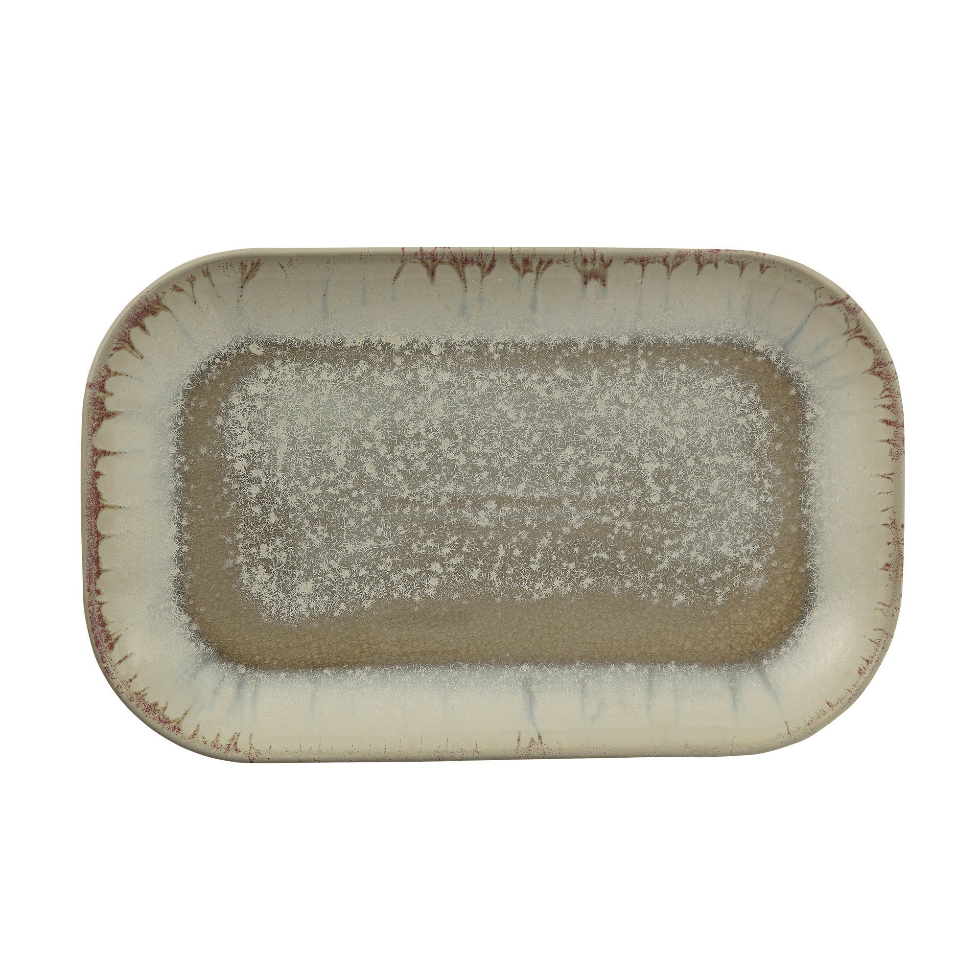Servierplatte Heather braun, Steingut, braun 31 x 19 x 3 cm