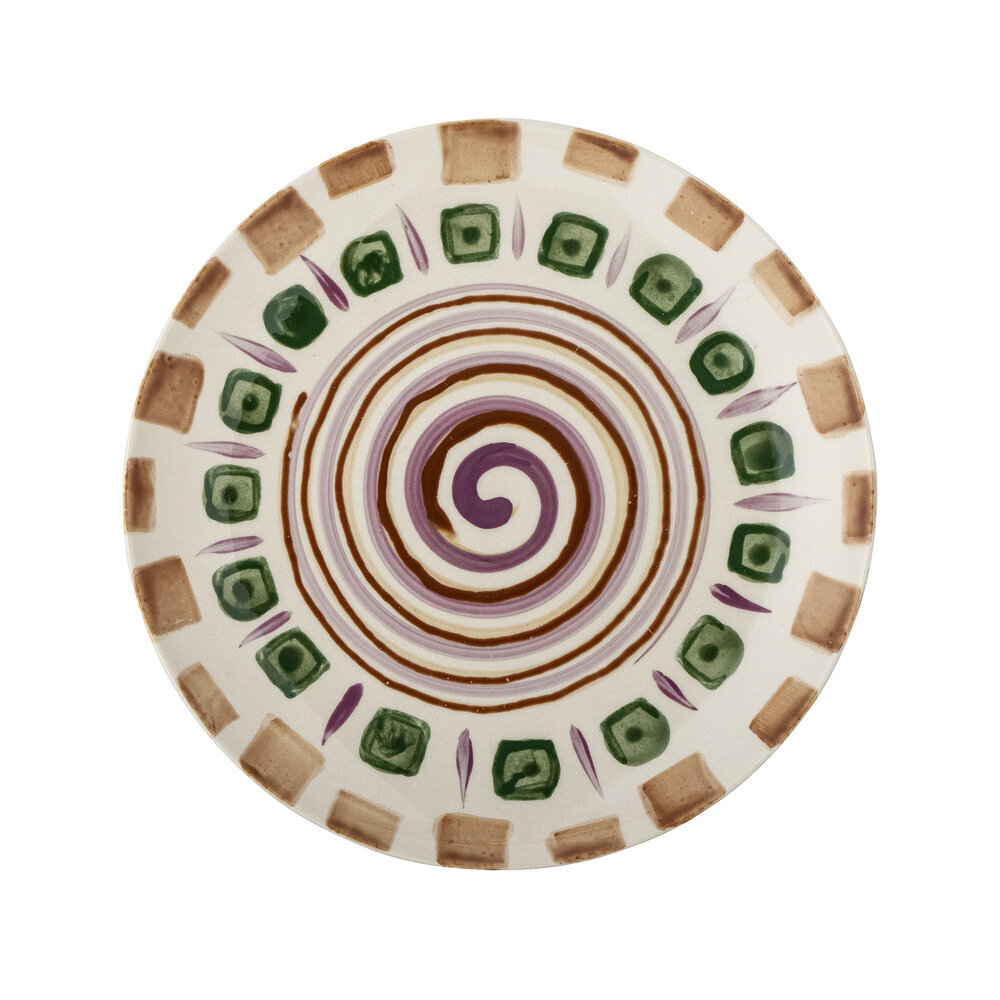 Shama Teller, Steingut, green Ø 20,5 cm