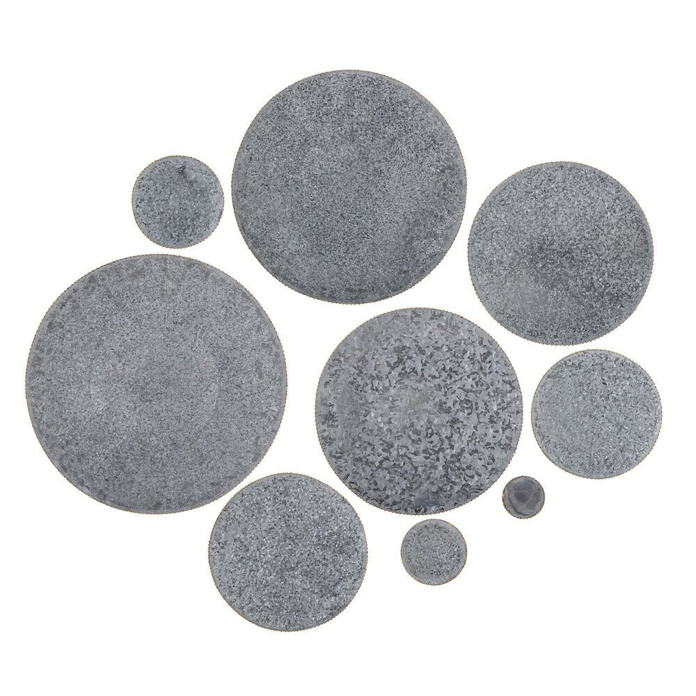 Tablett Karenlil 9er Set aus Metall, grau 