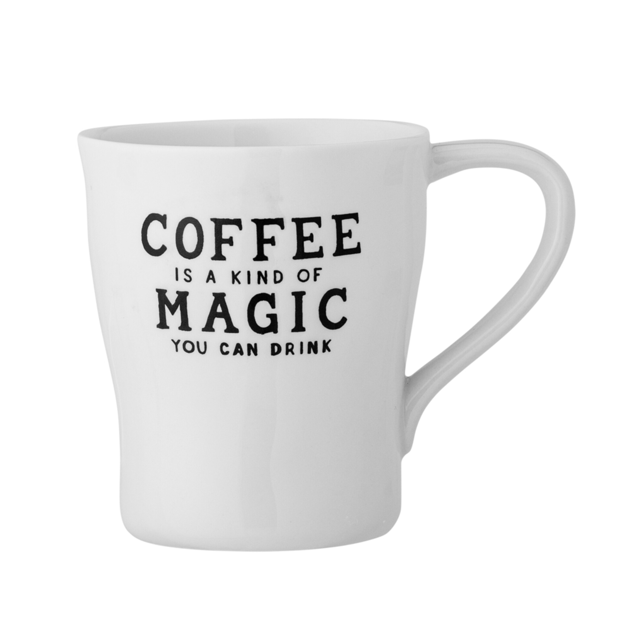 Tasse Wendy mit Schrift, Steingut, weiss 