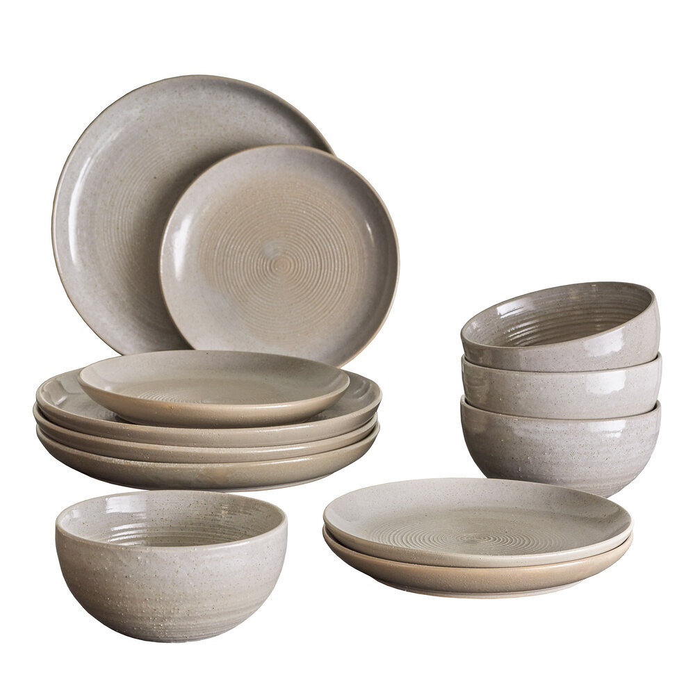 Taupe Geschirr-Set, Steingut | Bloomingville
