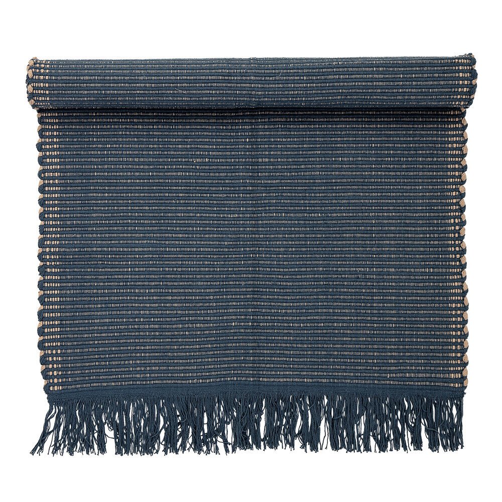 Teppich Yuliyana aus Baumwolle, blau 