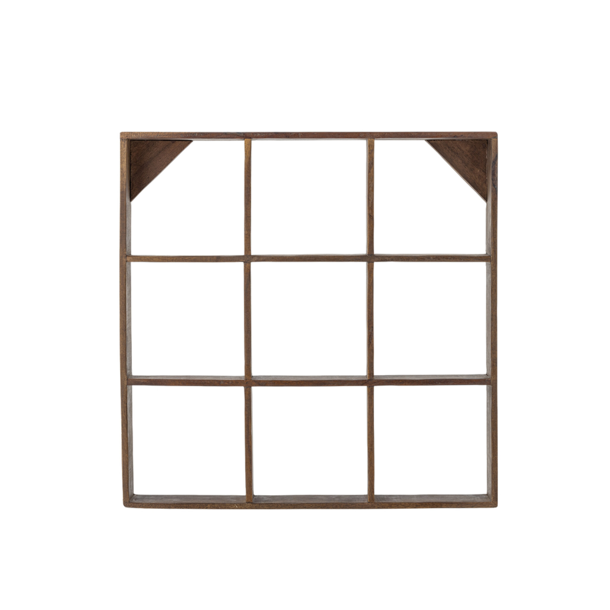 Tilo Becherregal, Geschirr-Regal Recyceltes Holz, braun L53xH53xB10 cm