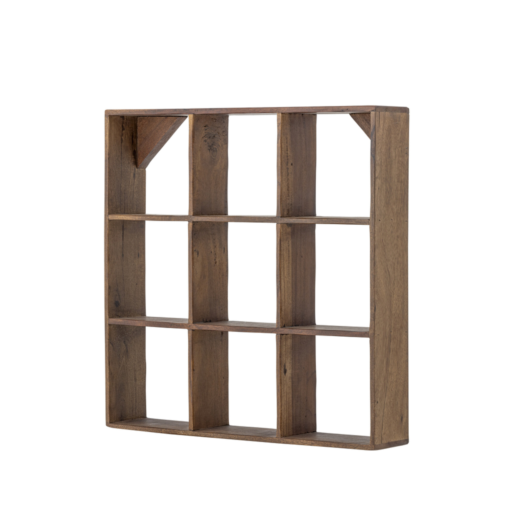 Tilo Becherregal, Geschirr-Regal Recyceltes Holz, braun L53xH53xB10 cm
