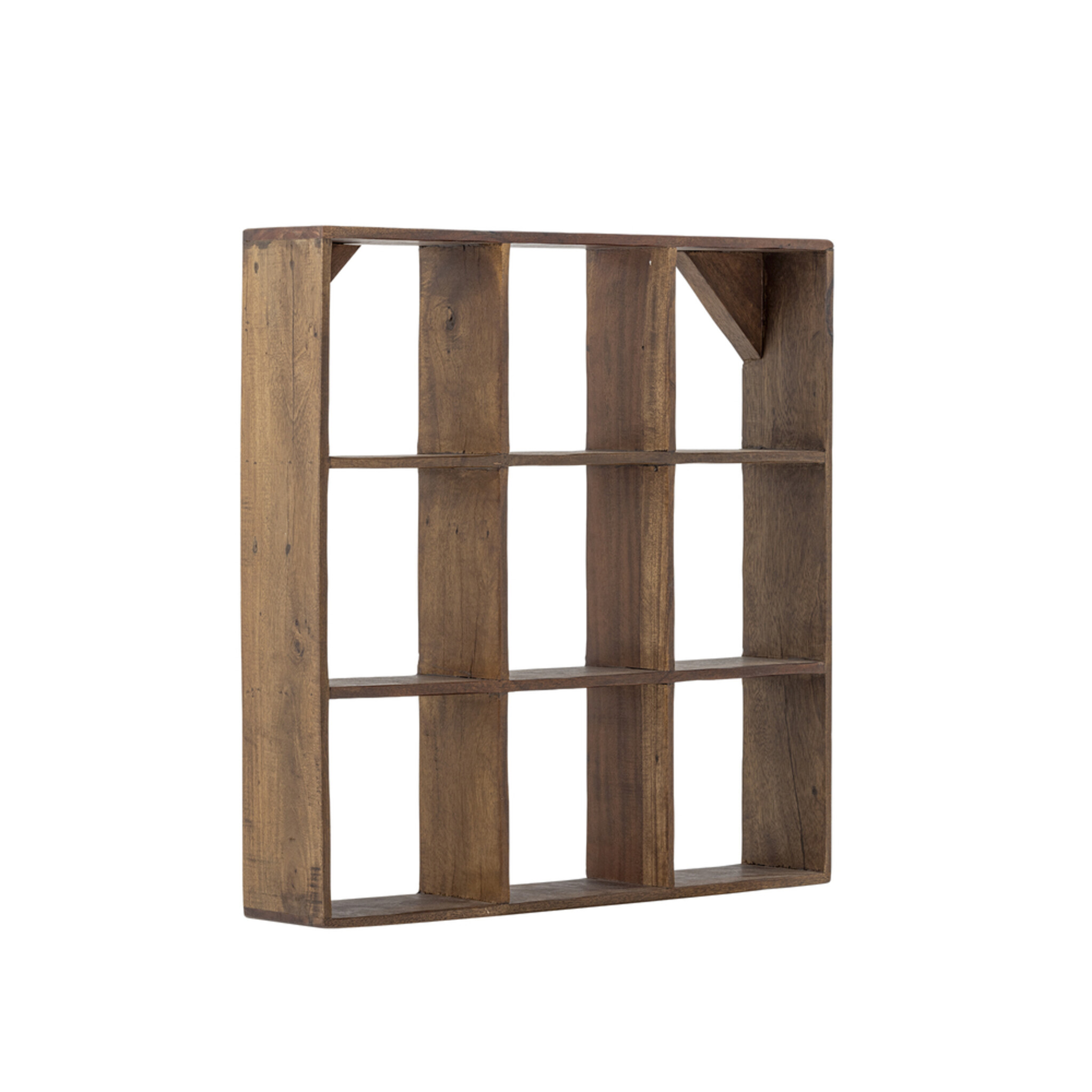 Tilo Becherregal, Geschirr-Regal Recyceltes Holz, braun L53xH53xB10 cm