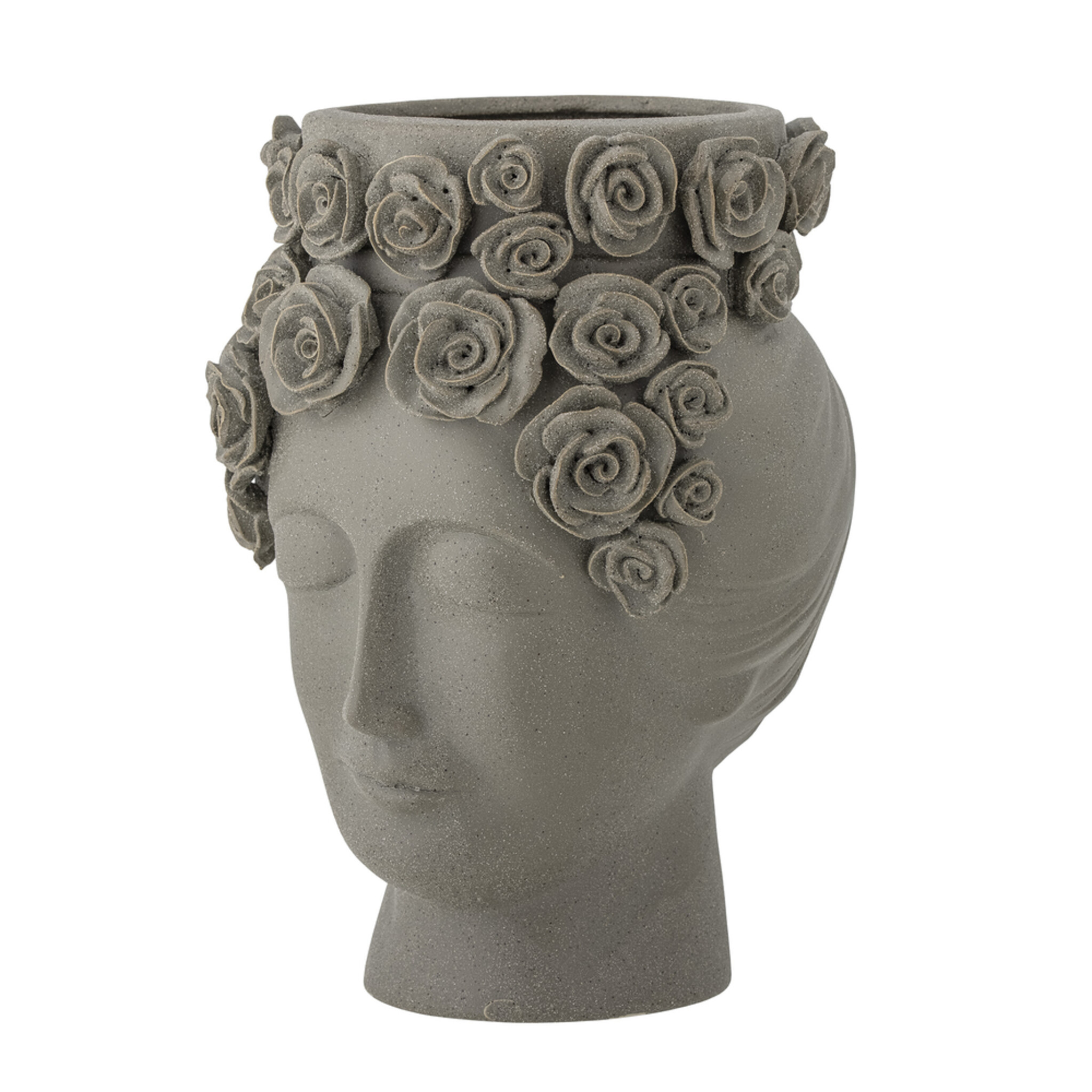 Vase Akira Grau, Steingut, grau 