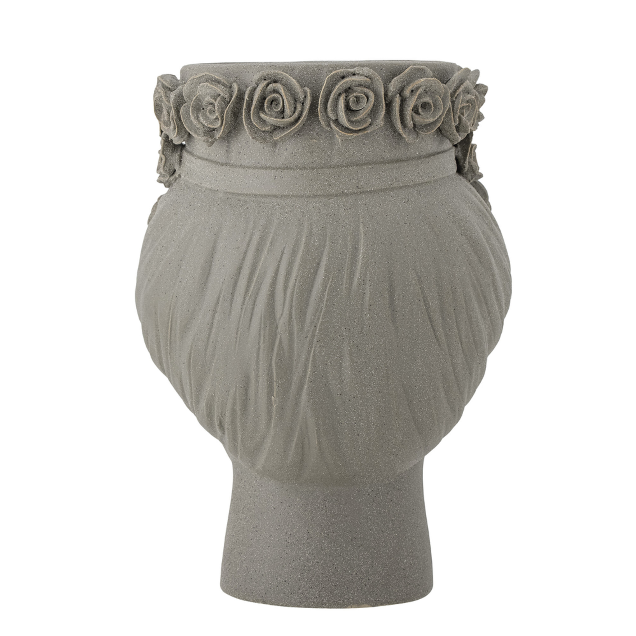 Vase Akira Grau, Steingut, grau 