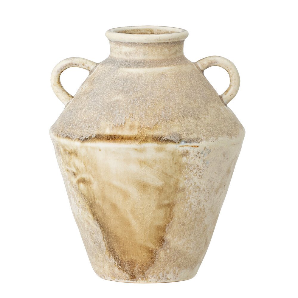 Vase Ines aus Steingut, braun 