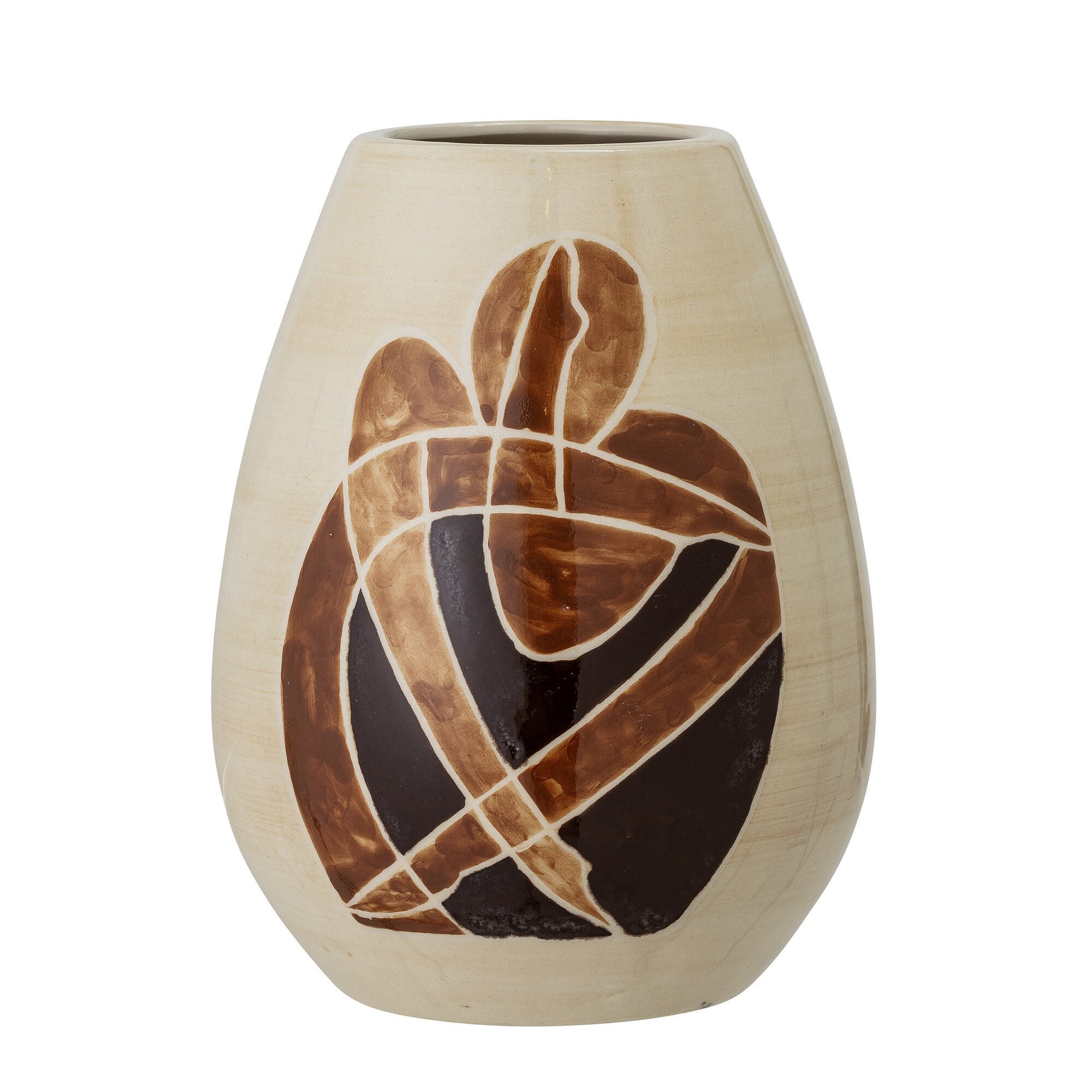 Vase Jonas aus Steingut, braun 