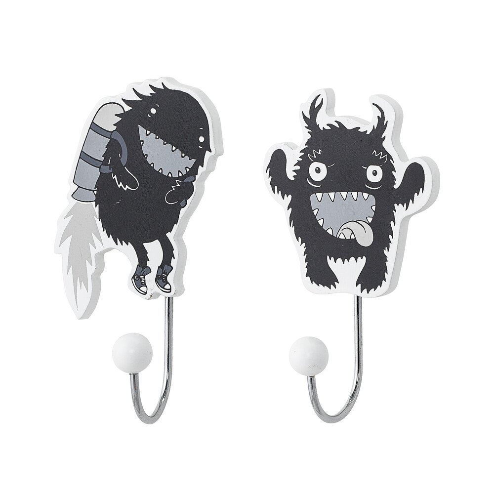 Wandhaken Monster, schwarz 