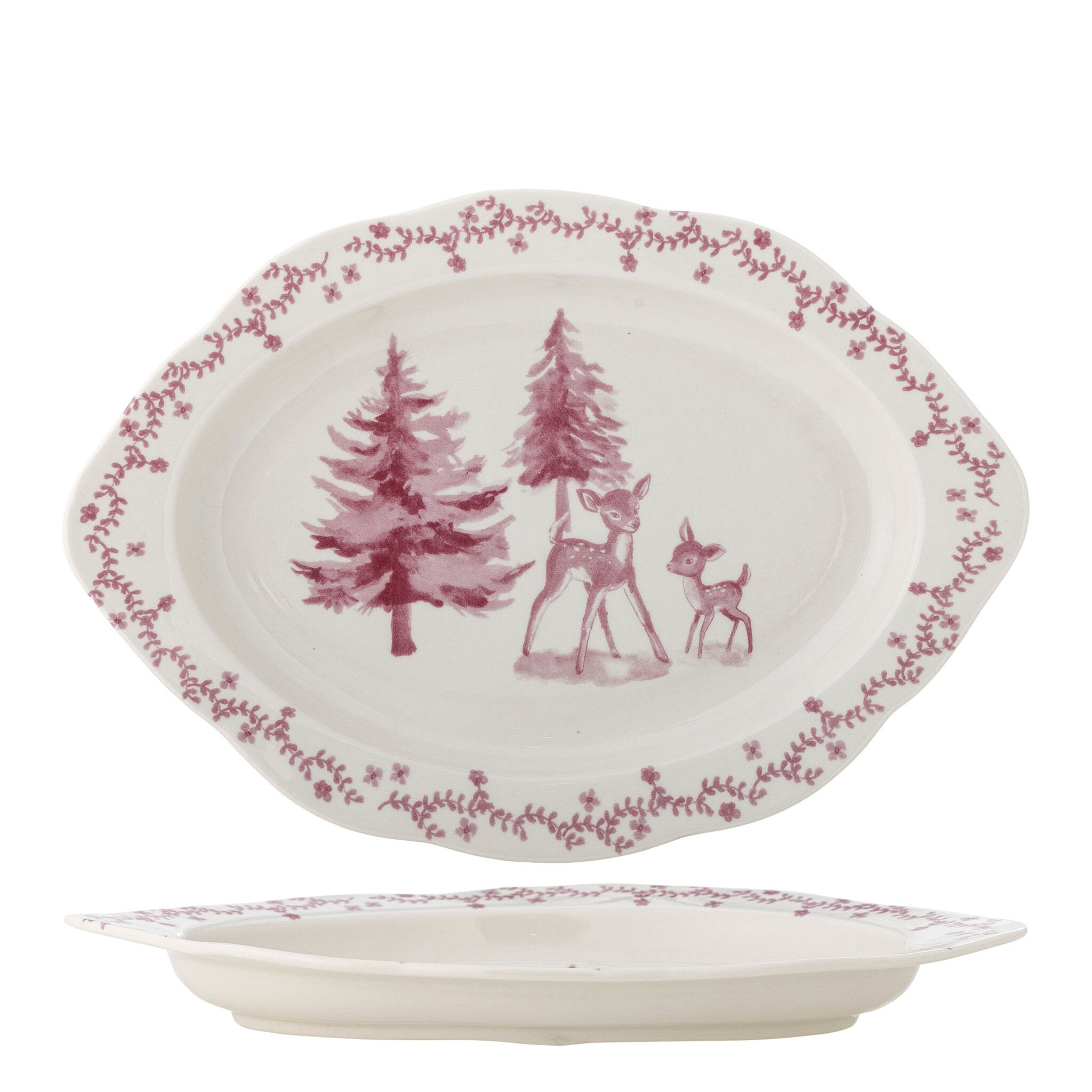 Wonderland Servierplatte aus Steingut in Rosé, rosé 