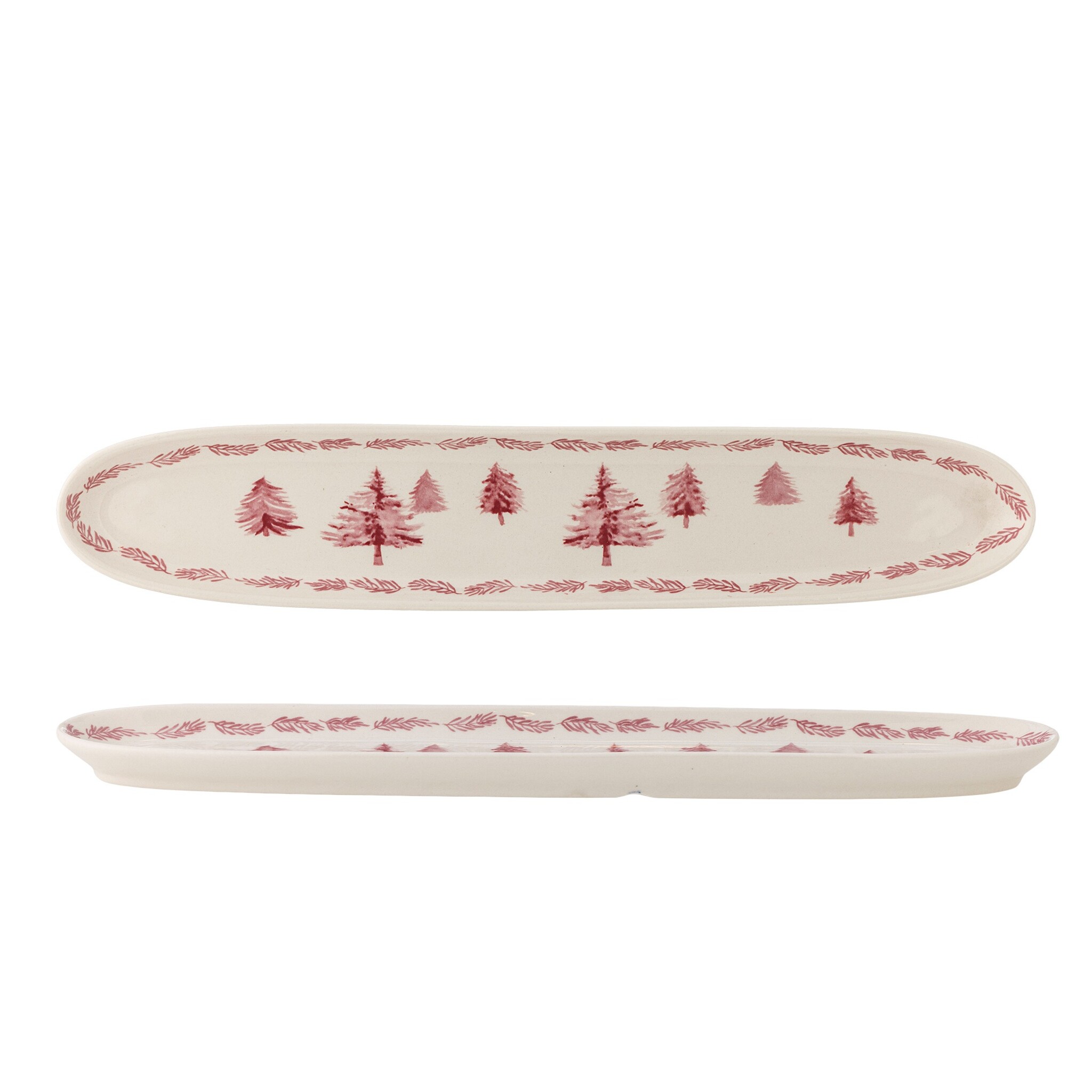 Bloomingville Wonderland Servierplatte Rose aus Steingut, rose 