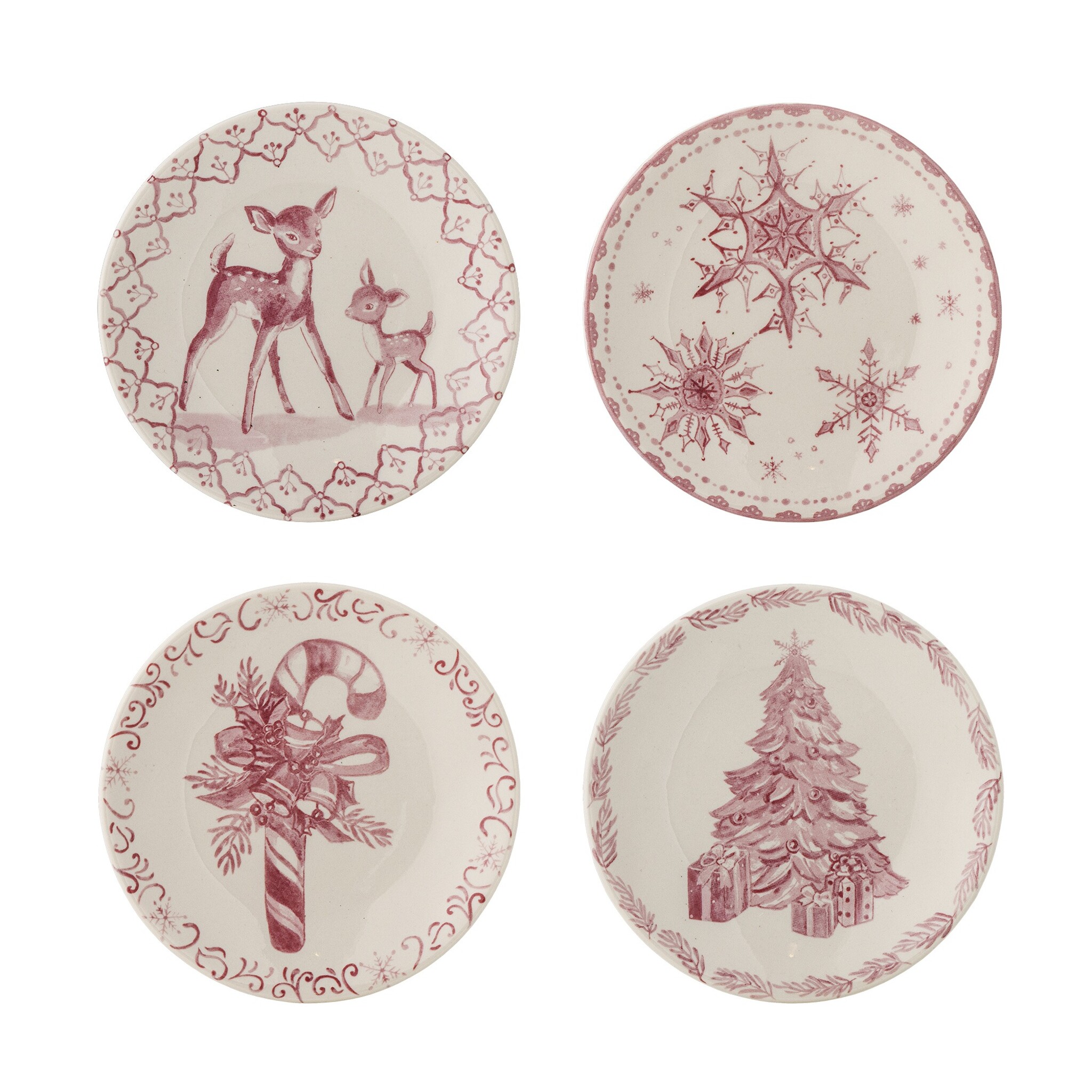 Bloomingville Wonderland Teller Rose 4er-Set, rosa 